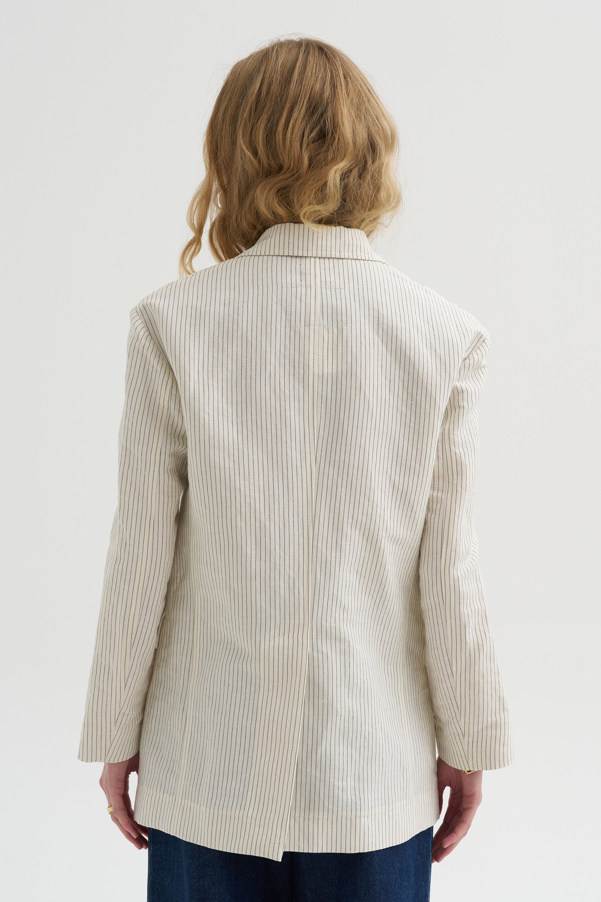 Oversized Ragged Blazer, White &amp; Black