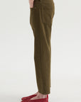 Kick Pleat Exclusive - Boyfriend Jean, Ash Olive Green