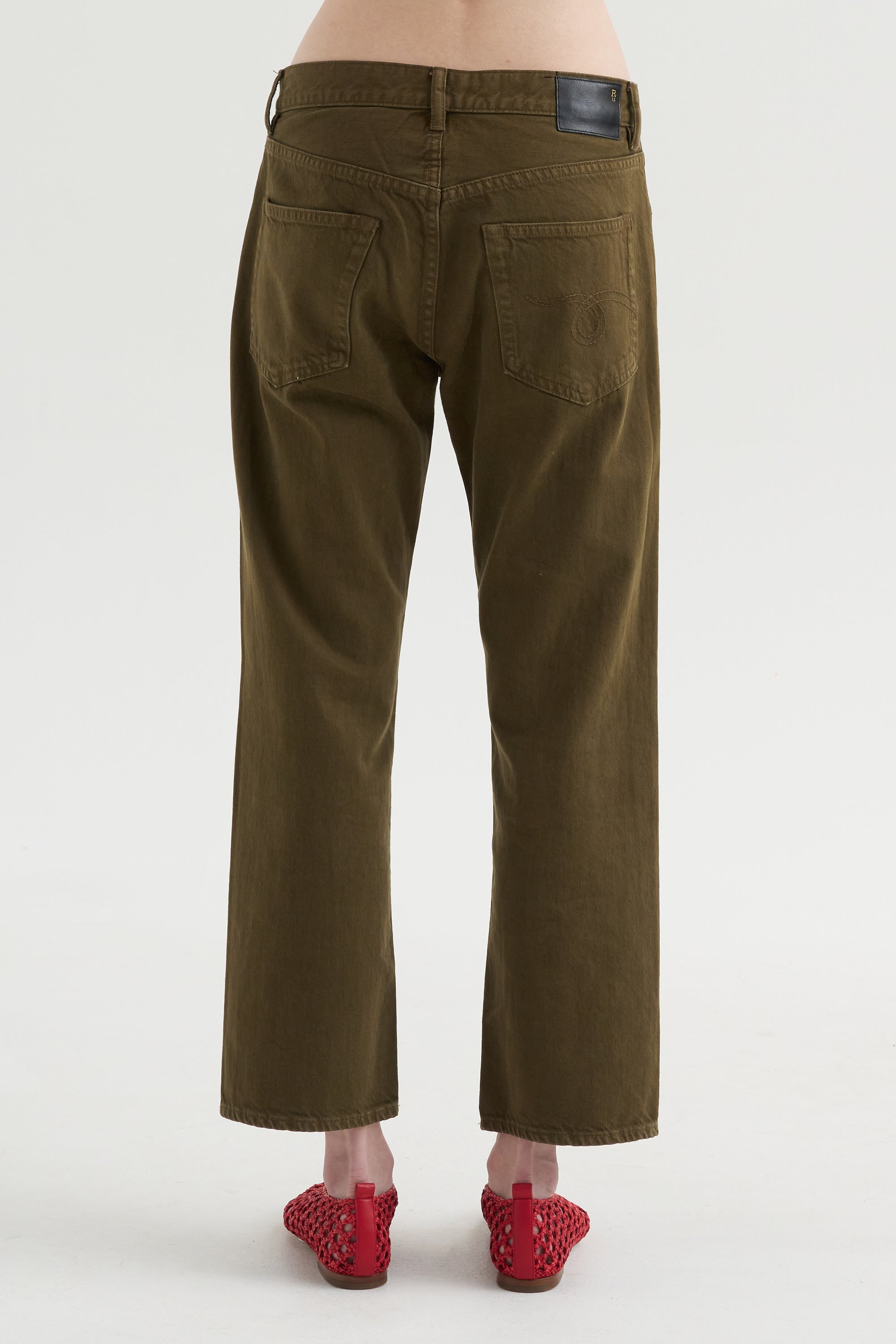 Kick Pleat Exclusive - Boyfriend Jean, Ash Olive Green