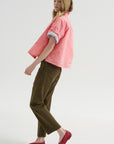Kick Pleat Exclusive - Boyfriend Jean, Ash Olive Green