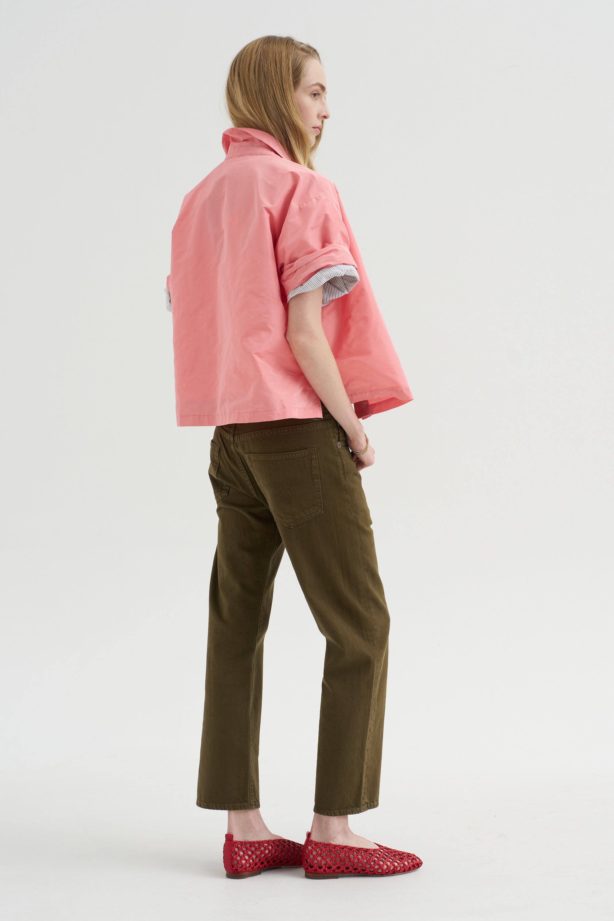 Kick Pleat Exclusive - Boyfriend Jean, Ash Olive Green