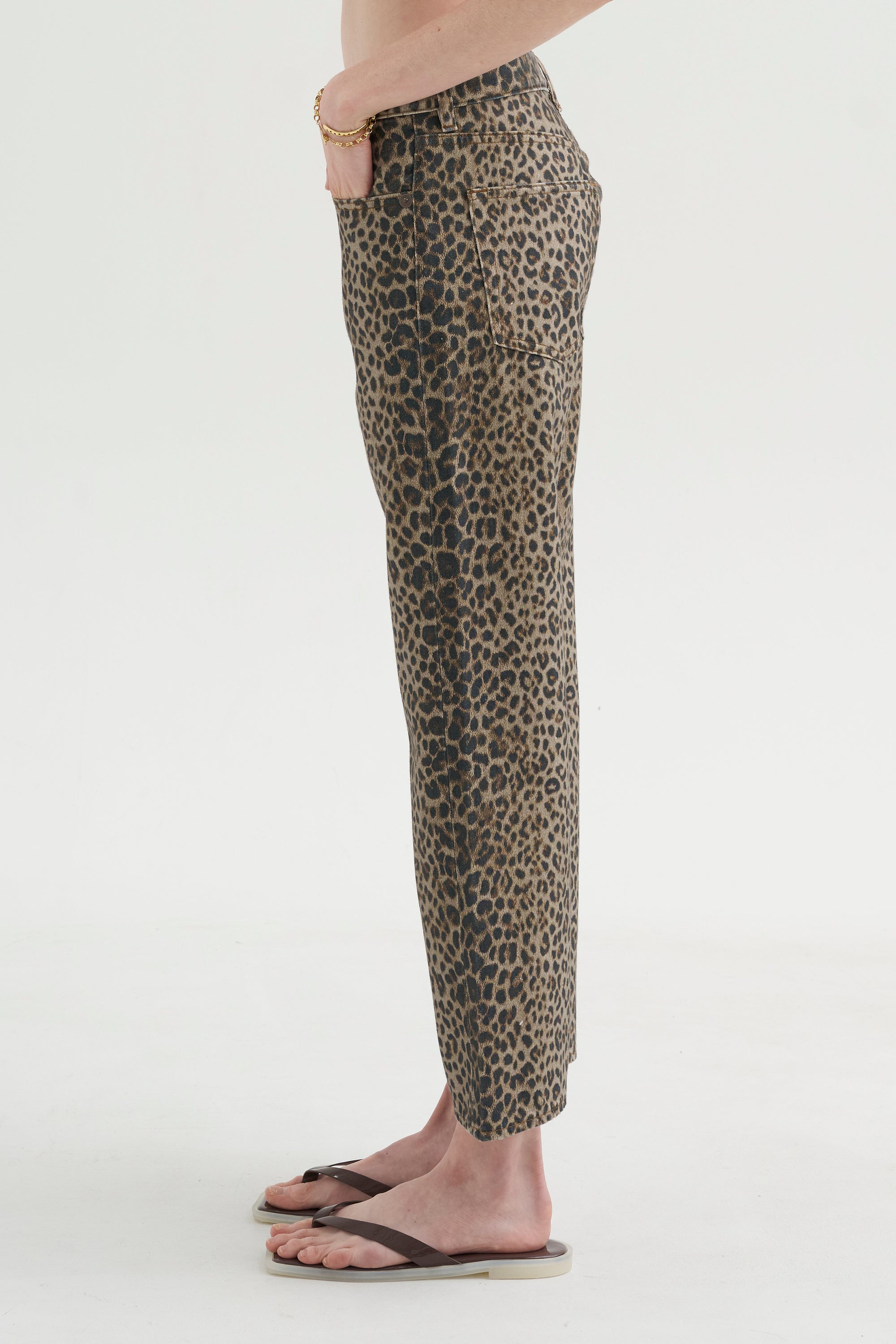 Kick Pleat Exclusive - Boyfriend Jean, Cheetah