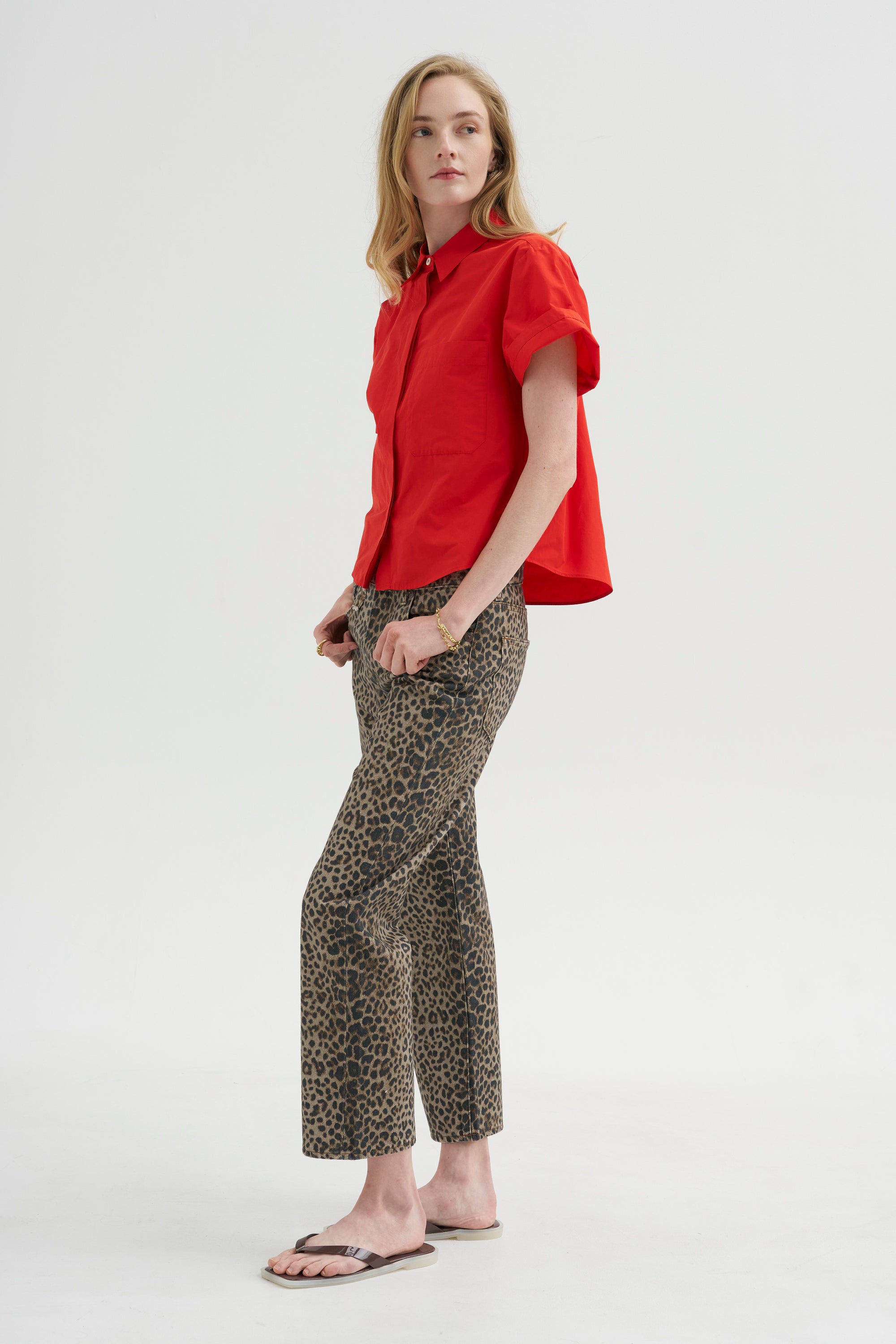 Kick Pleat Exclusive - Boyfriend Jean, Cheetah