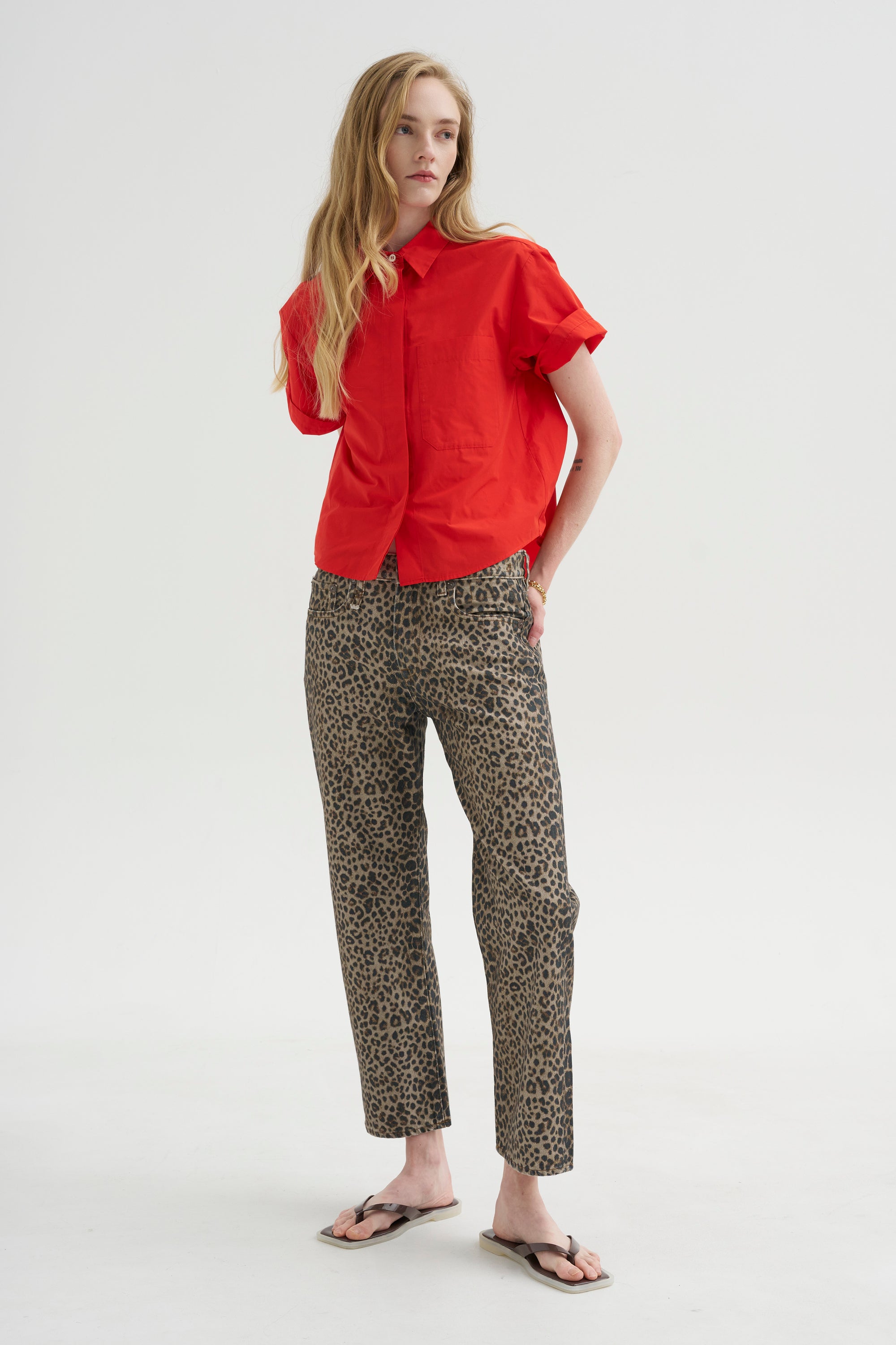 Kick Pleat Exclusive - Boyfriend Jean, Cheetah