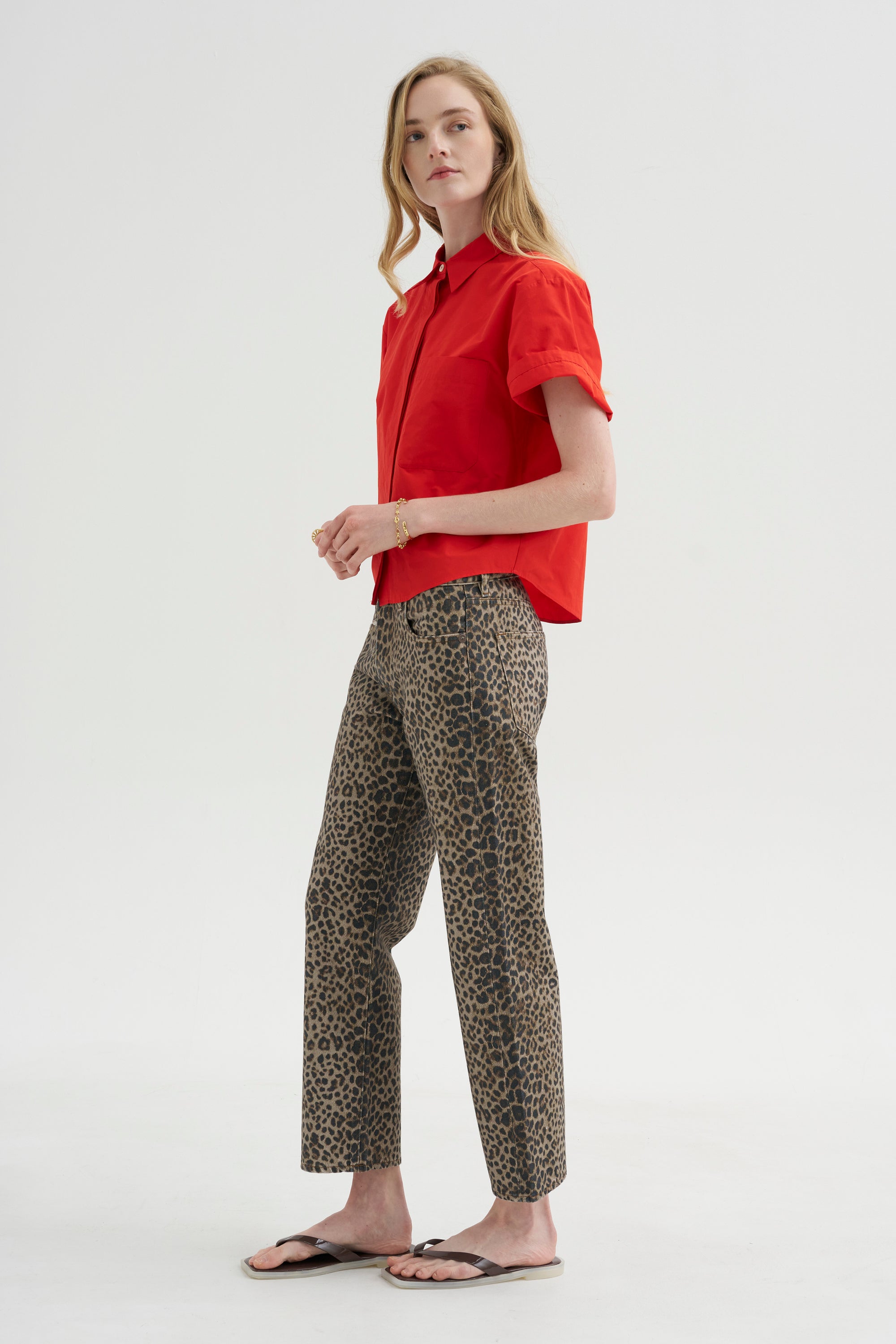 Kick Pleat Exclusive - Boyfriend Jean, Cheetah