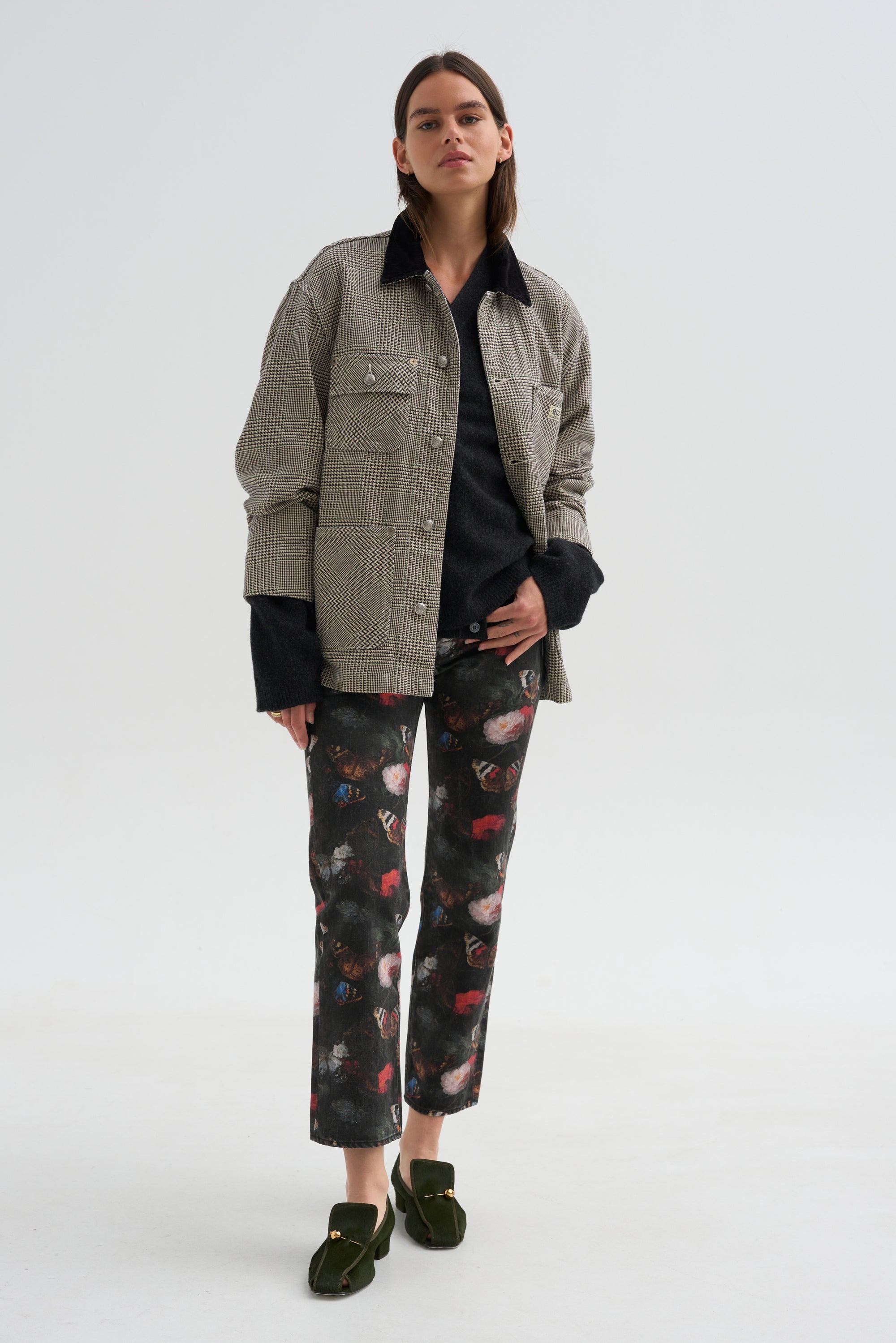 Pre-Order • BF Jean, Pink Rigid Floral Butterfly