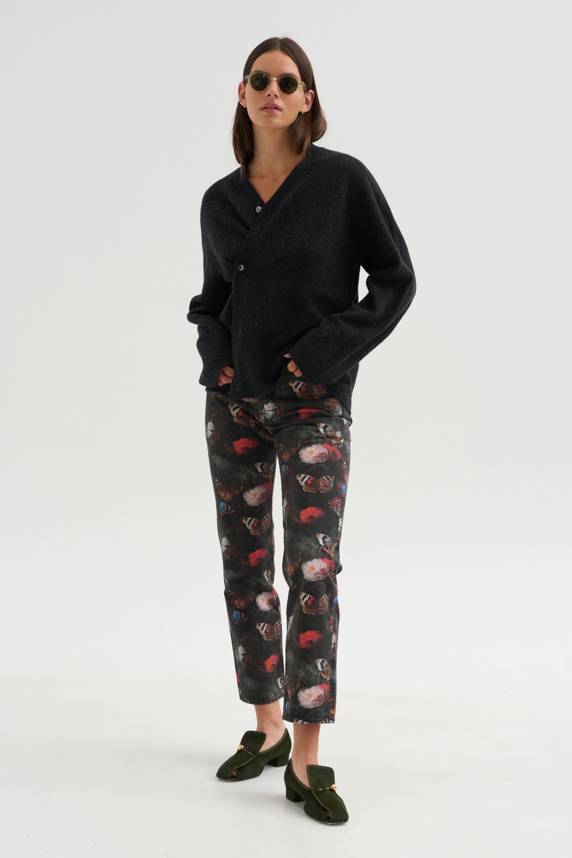 Pre-Order • BF Jean, Pink Rigid Floral Butterfly