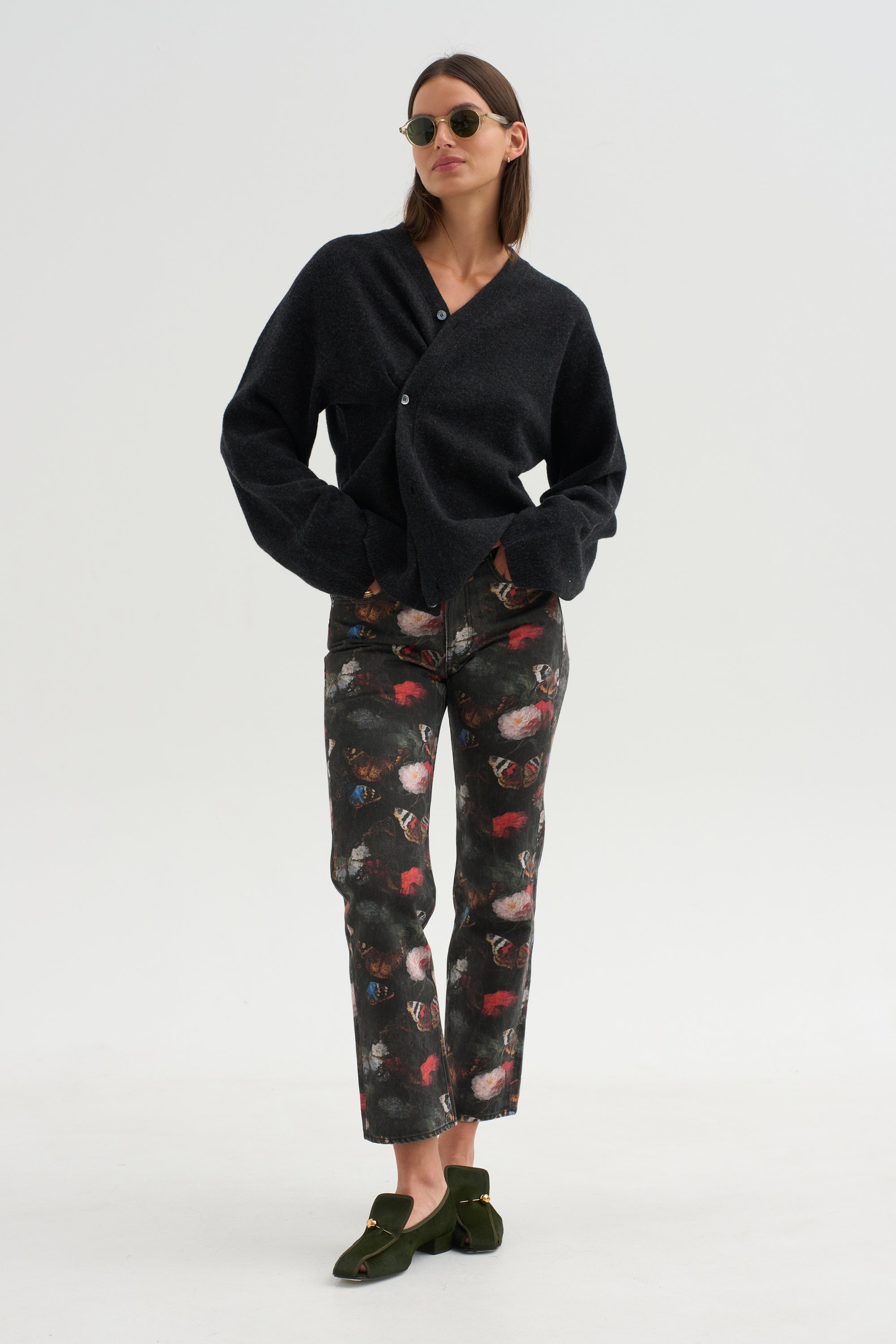 Pre-Order • BF Jean, Pink Rigid Floral Butterfly