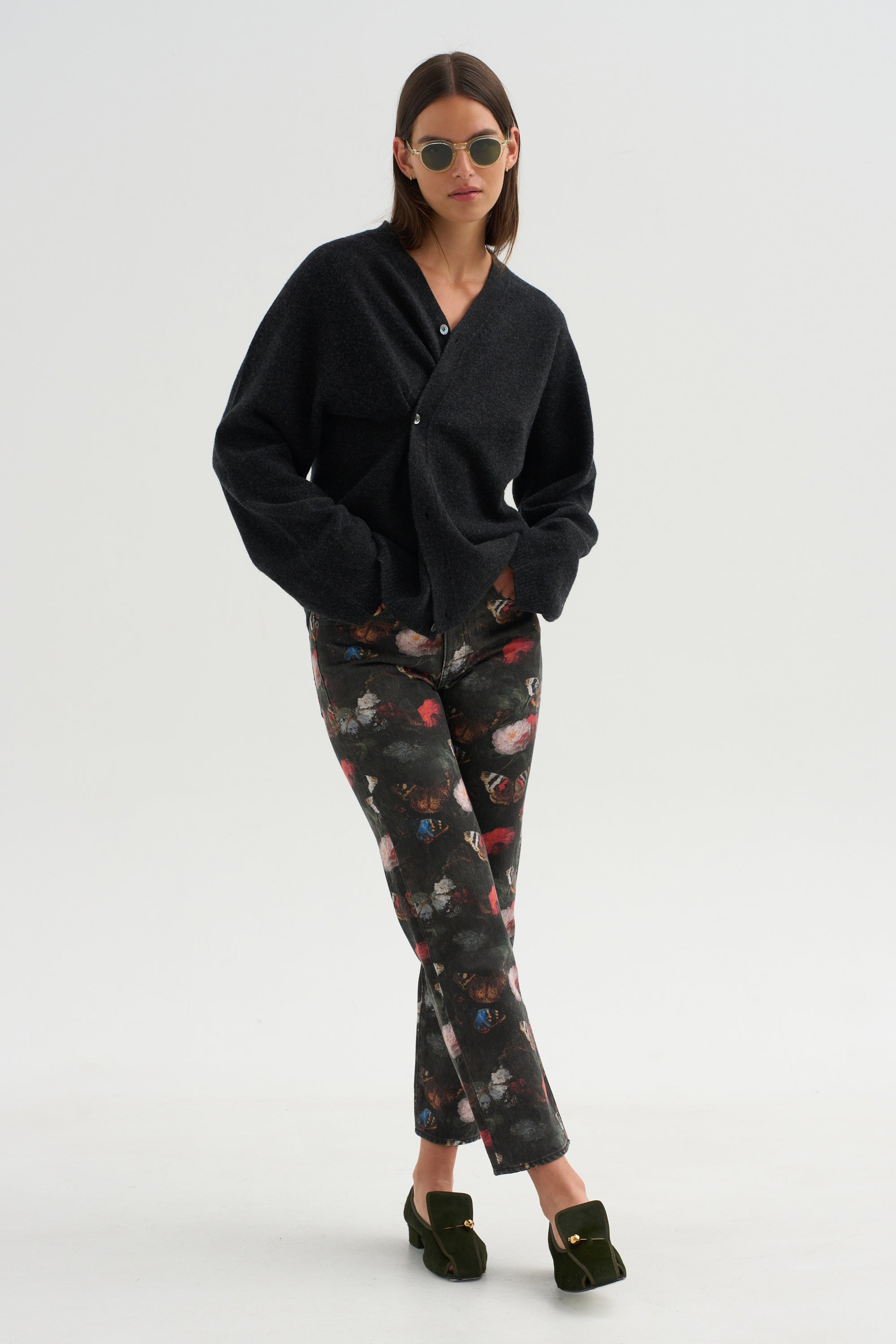 Pre-Order • BF Jean, Pink Rigid Floral Butterfly
