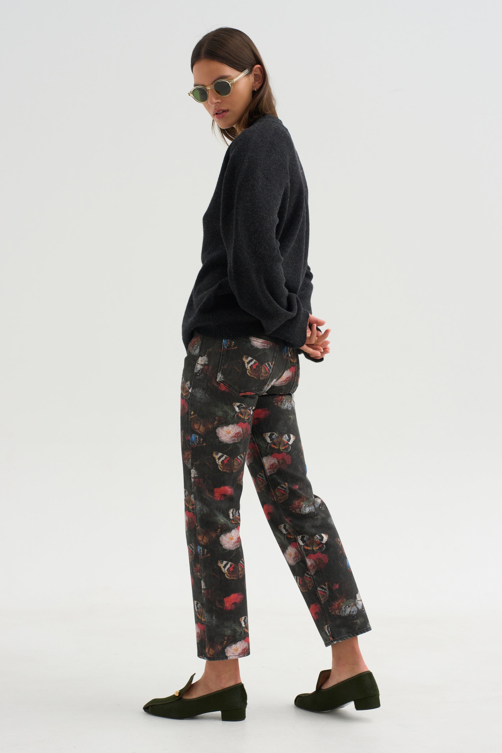 Pre-Order • BF Jean, Pink Rigid Floral Butterfly