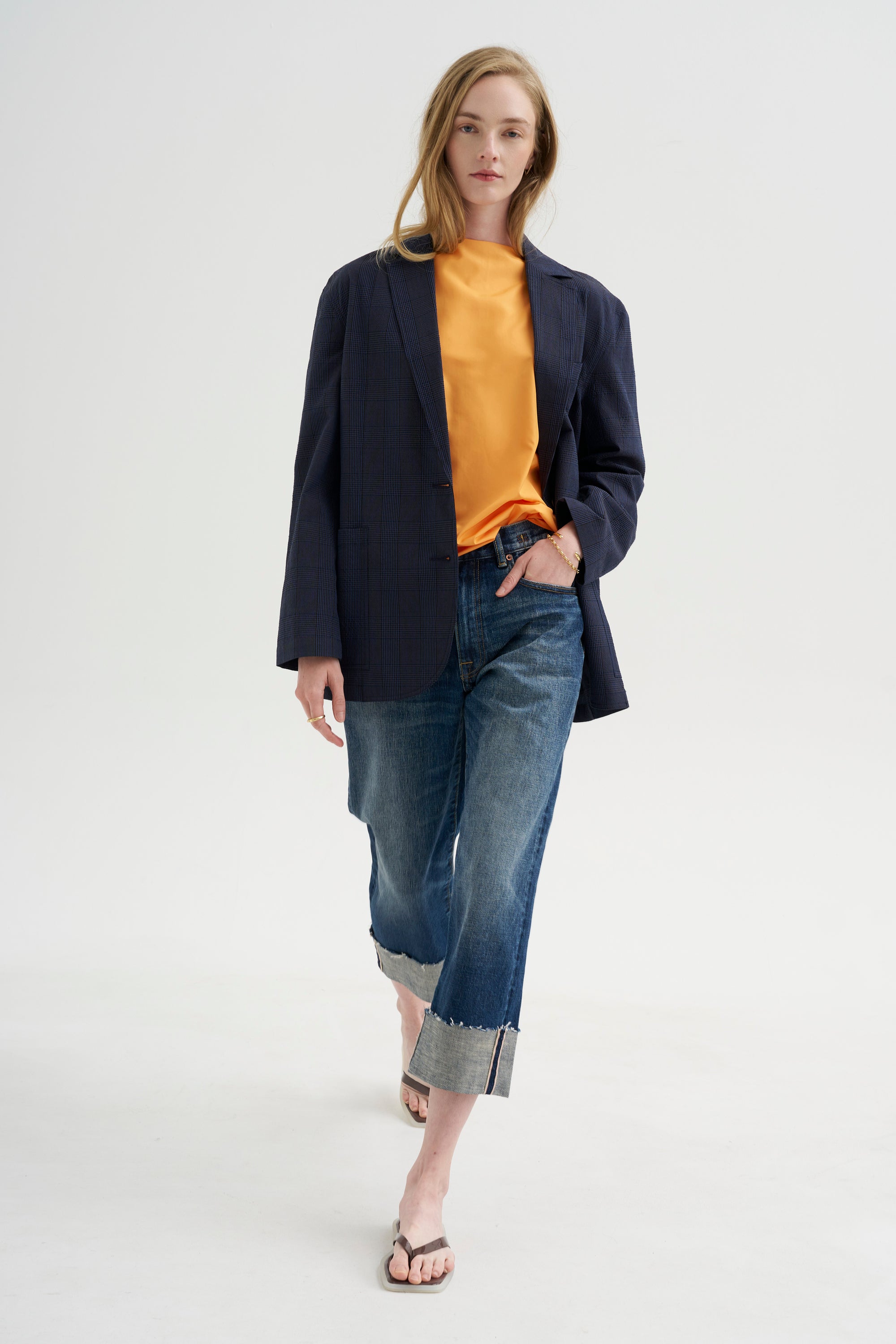 Cuffed X-BF Jean, Caslon Selvedge Blue