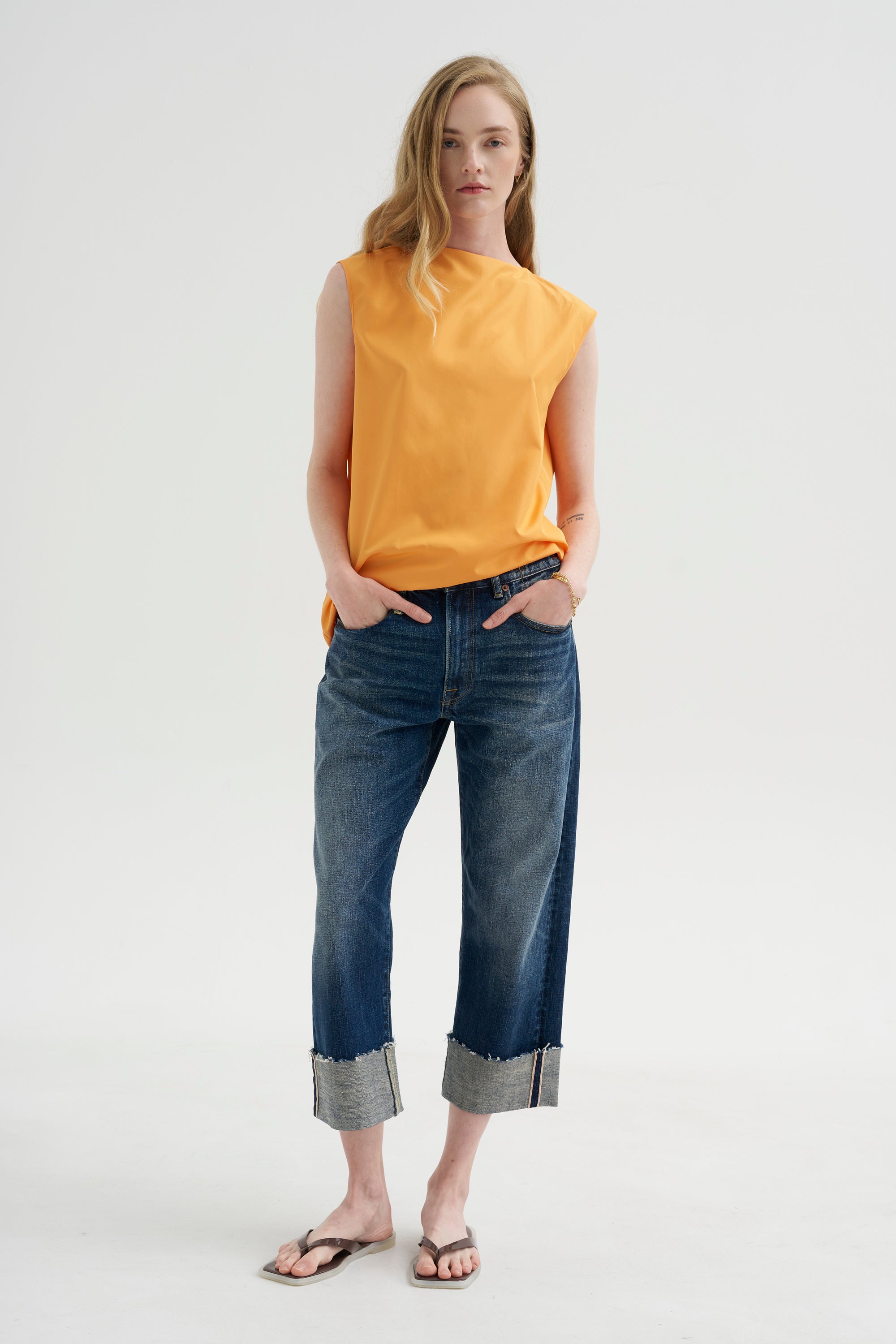 Cuffed X-BF Jean, Caslon Selvedge Blue