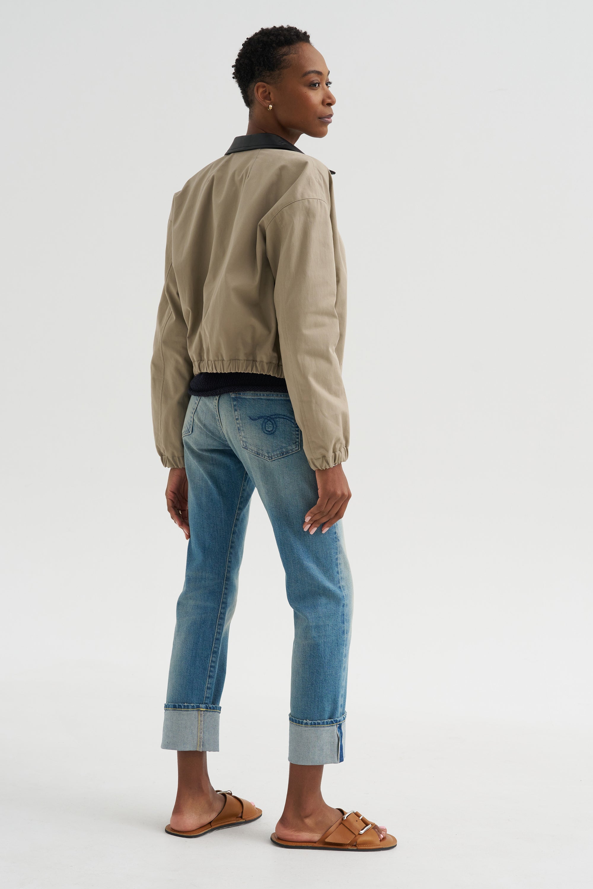 Cuffed Romeo Jean, Lapis Selvedge Blue Stretch