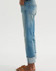 Cuffed Romeo Jean, Lapis Selvedge Blue Stretch