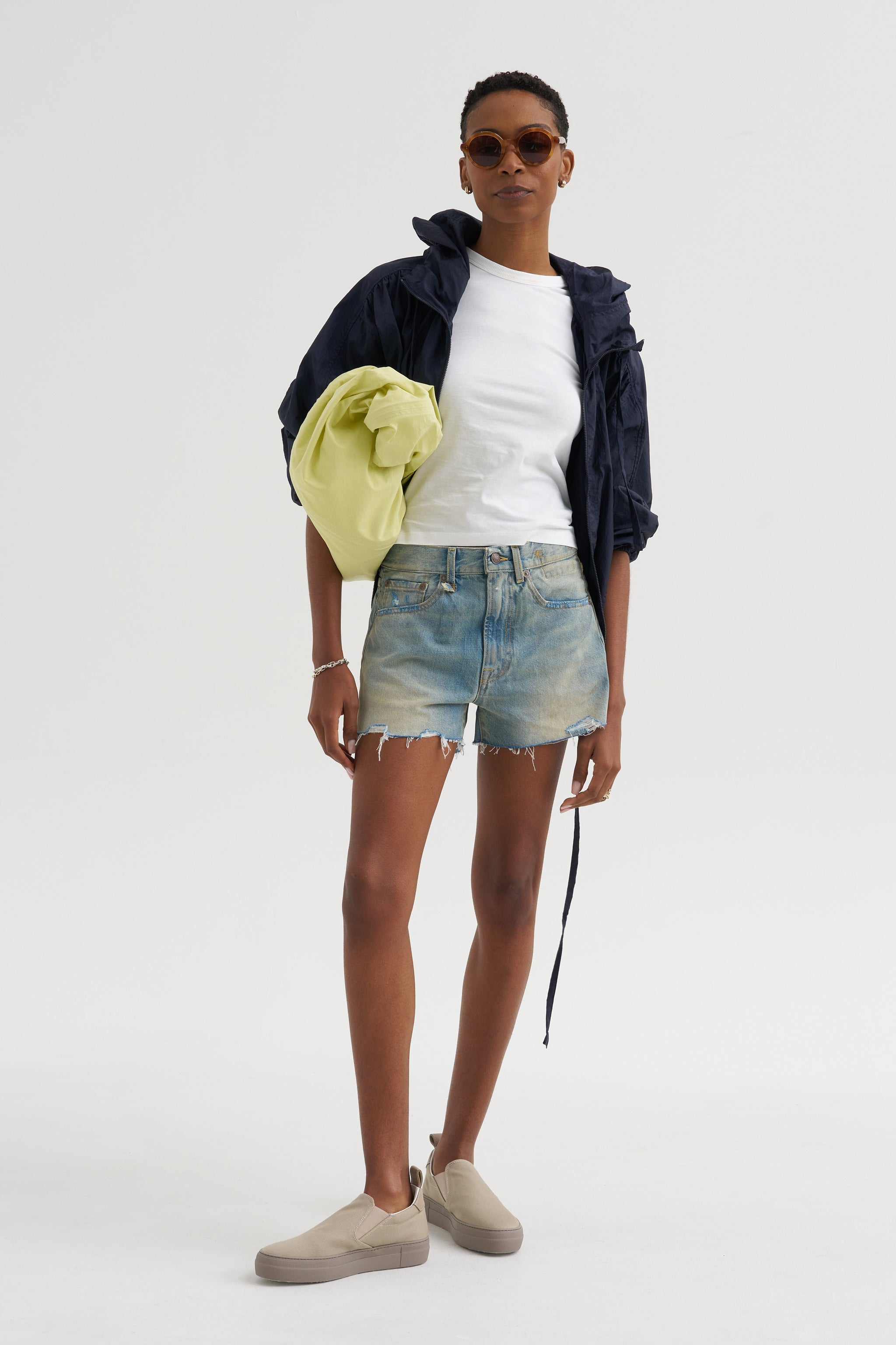 L'Appartement ◇*R13 Oversize シャツ (DENIM R13/アールサーティーン】 CROPPED DENIM SHIRT（シャツ／ブラウス