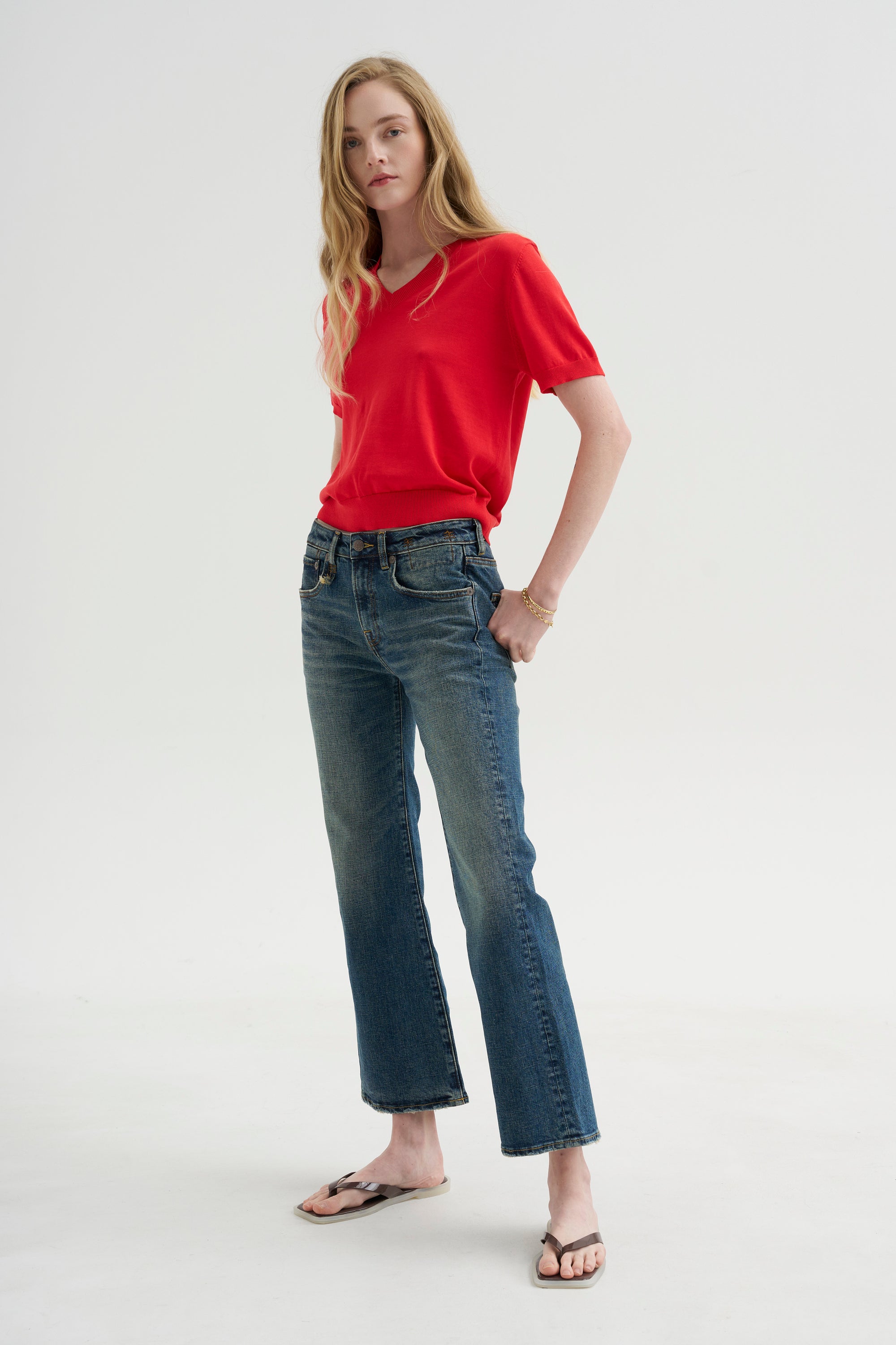 Joan Kick Flare Jean, Melvin Blue Stretch