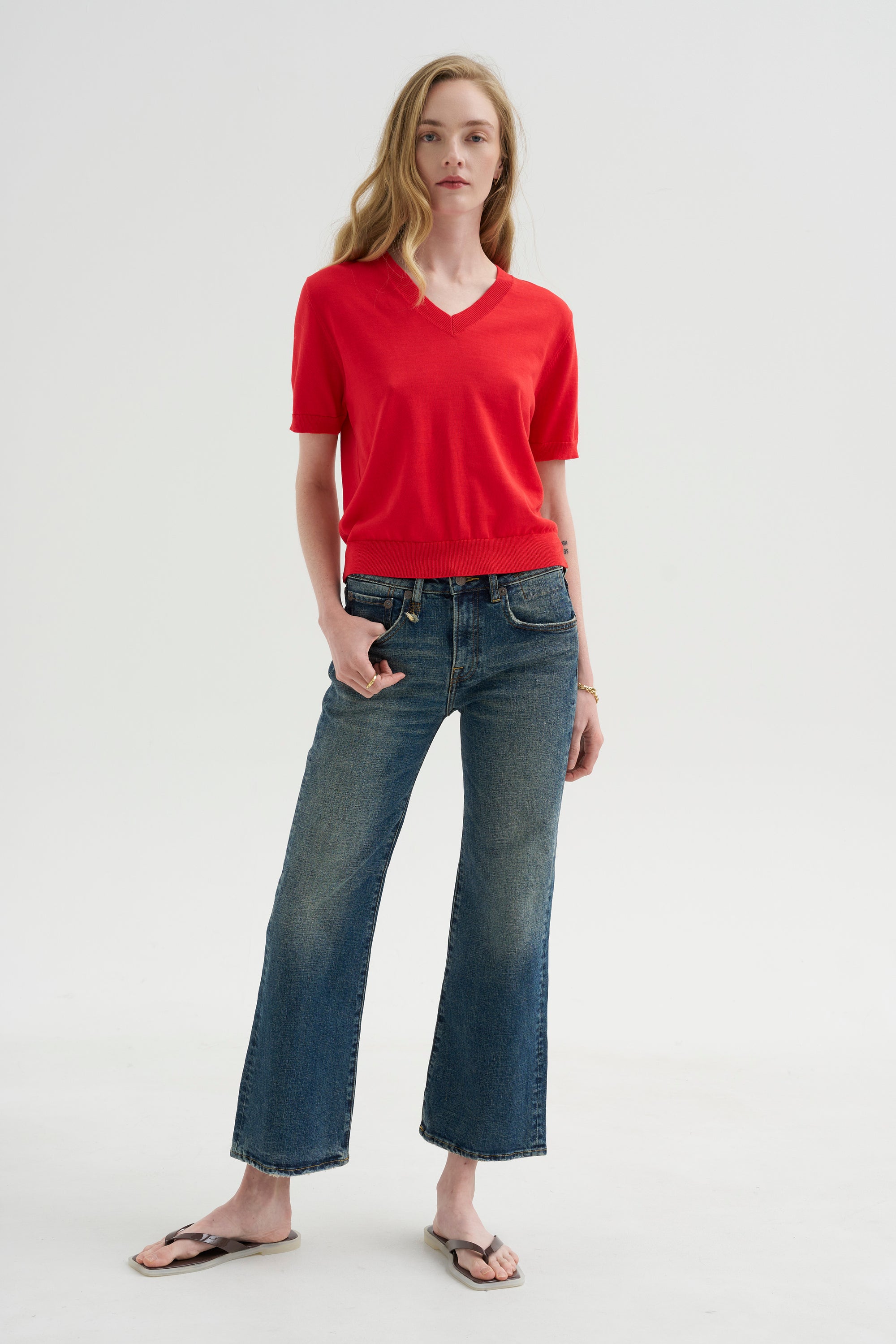 Joan Kick Flare Jean, Melvin Blue Stretch