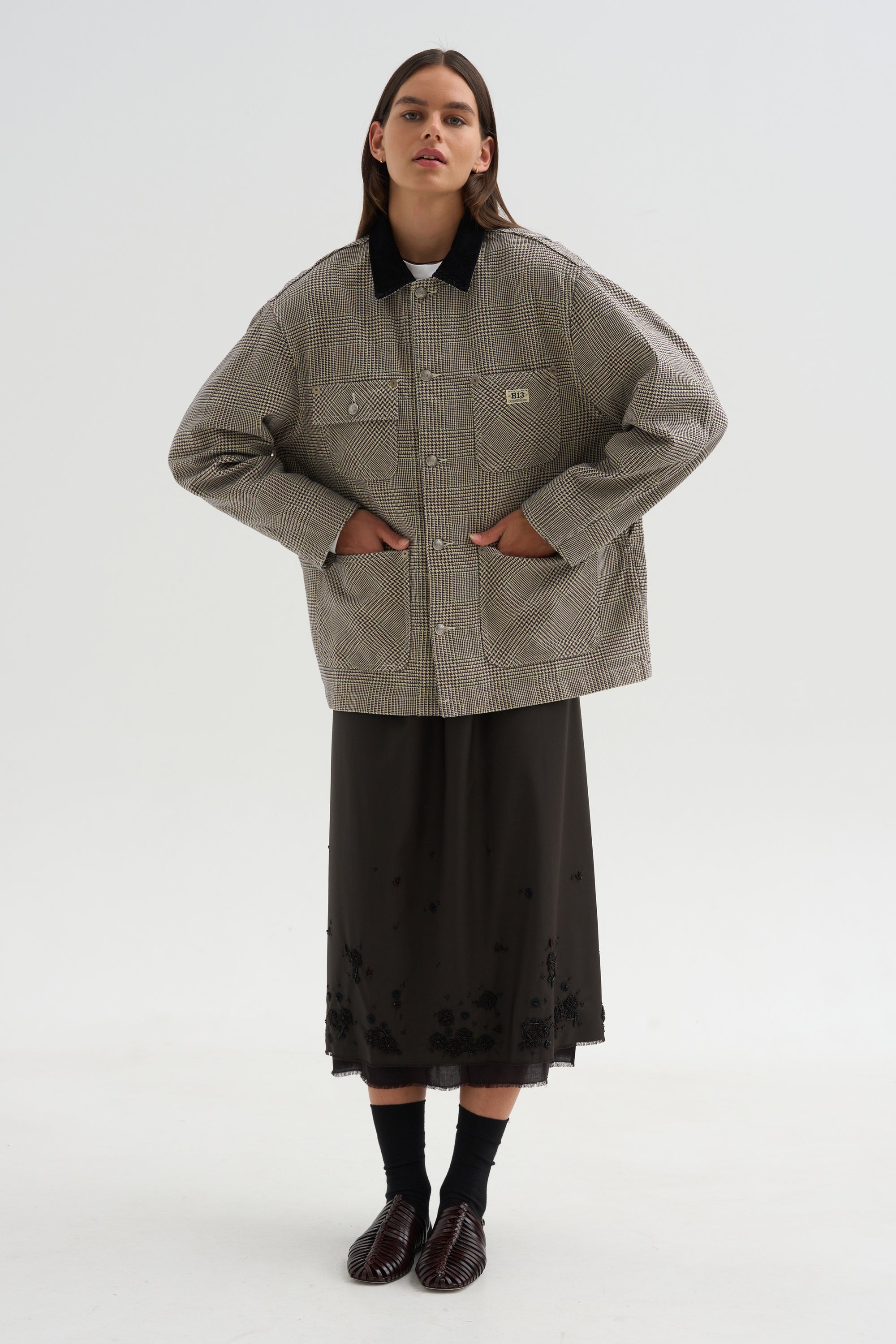 Relaxed Chore Jacket, Price of Wales Grey Check