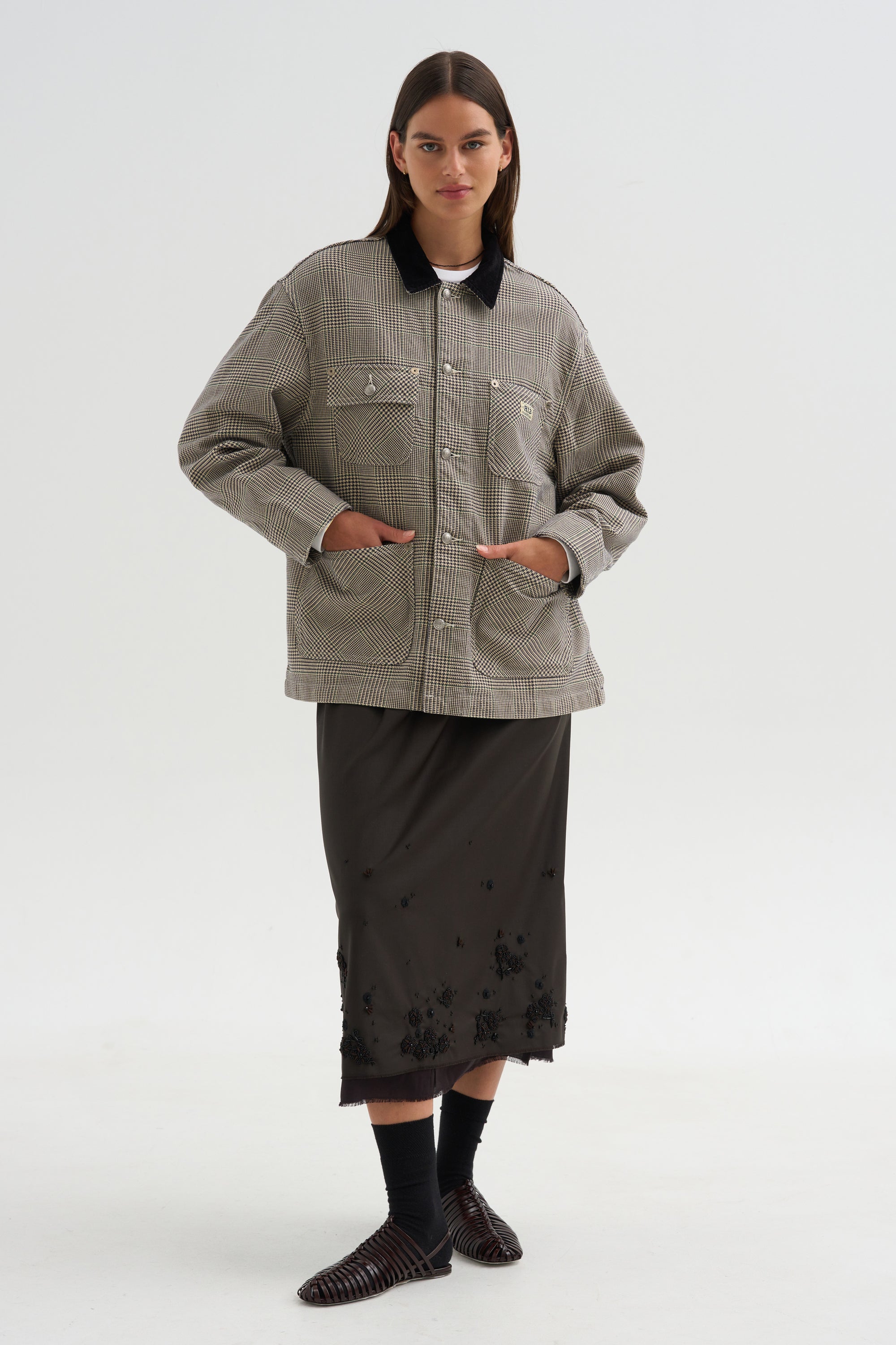 Relaxed Chore Jacket, Price of Wales Grey Check