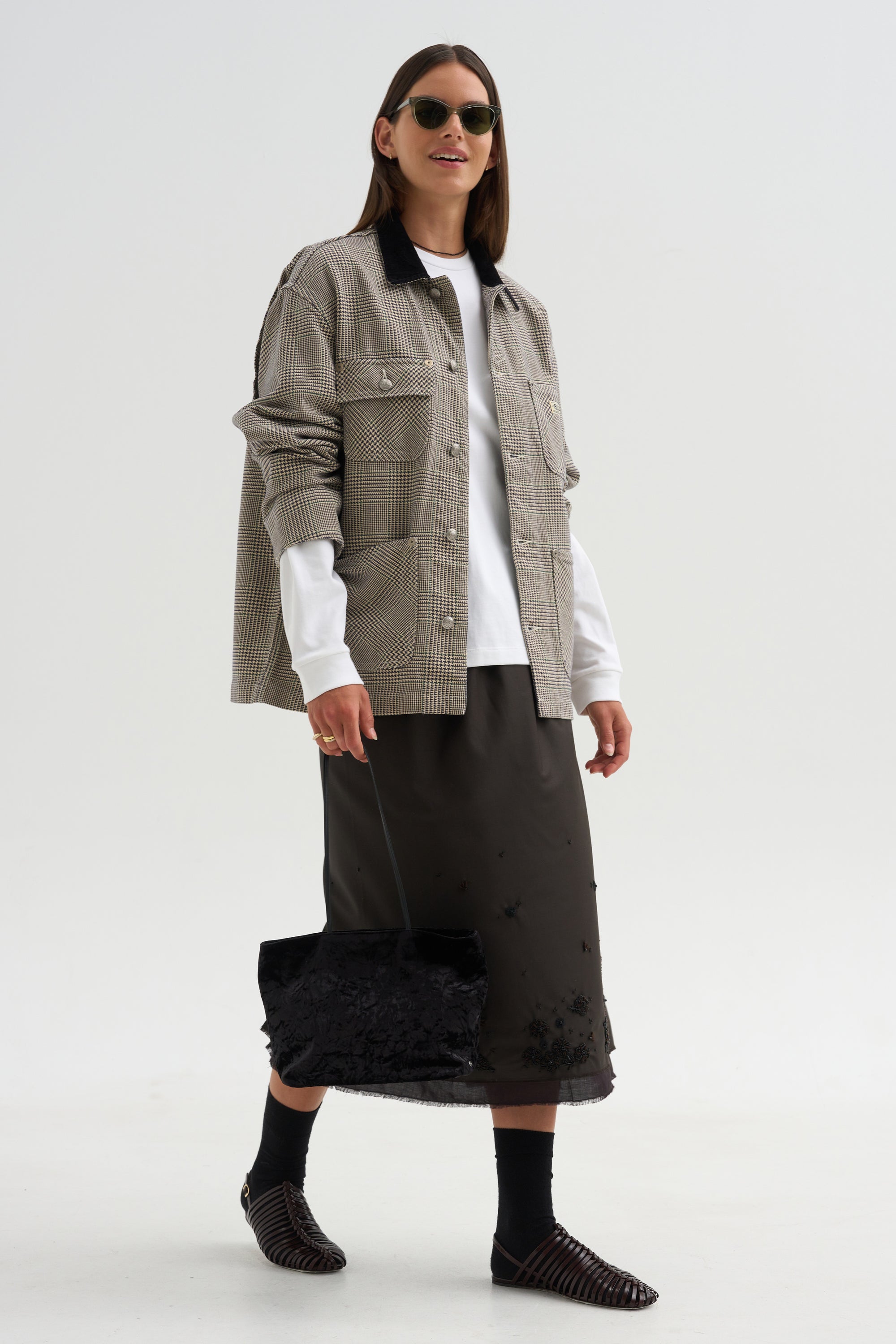 Relaxed Chore Jacket, Price of Wales Grey Check