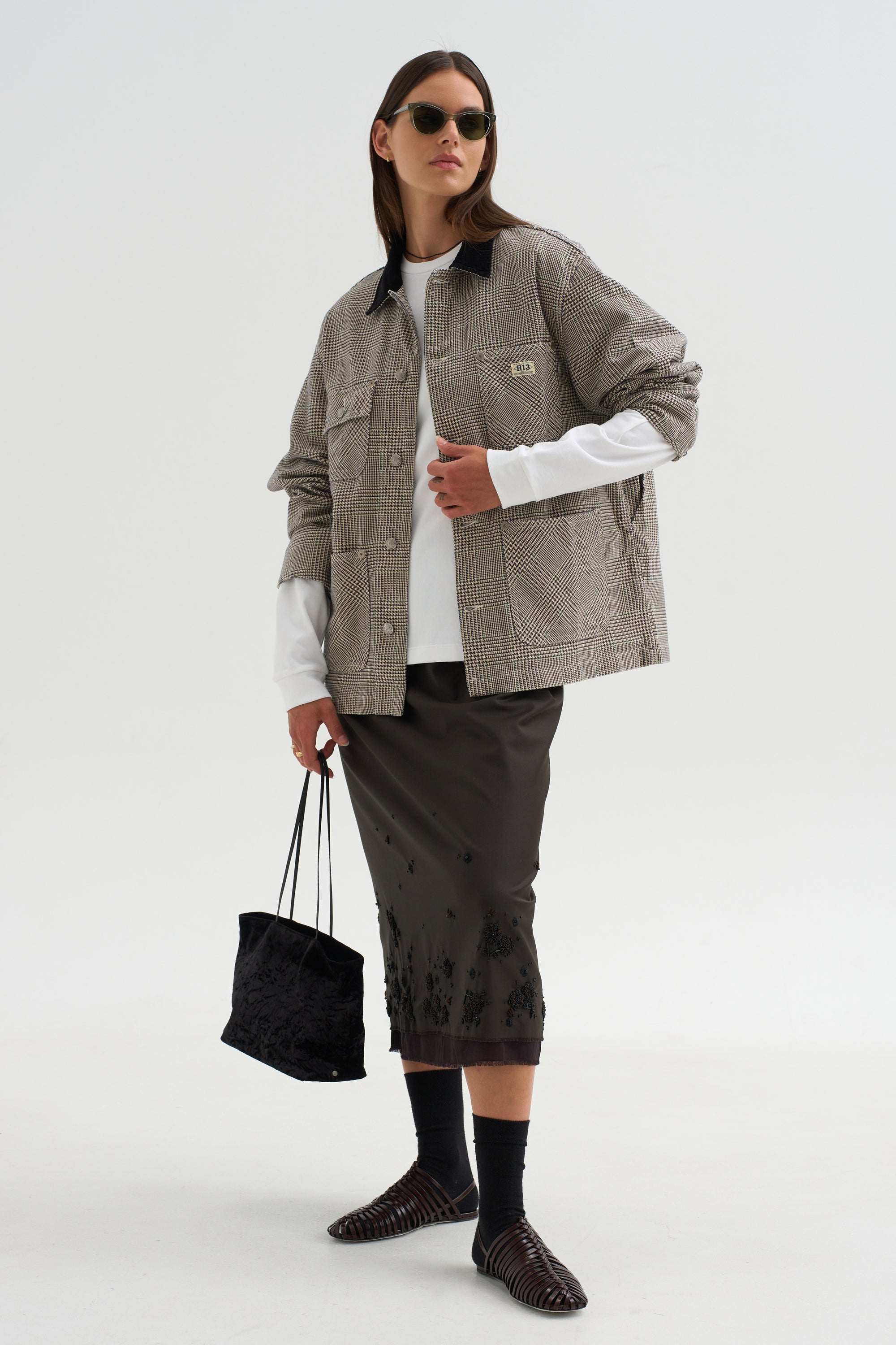 Relaxed Chore Jacket, Price of Wales Grey Check