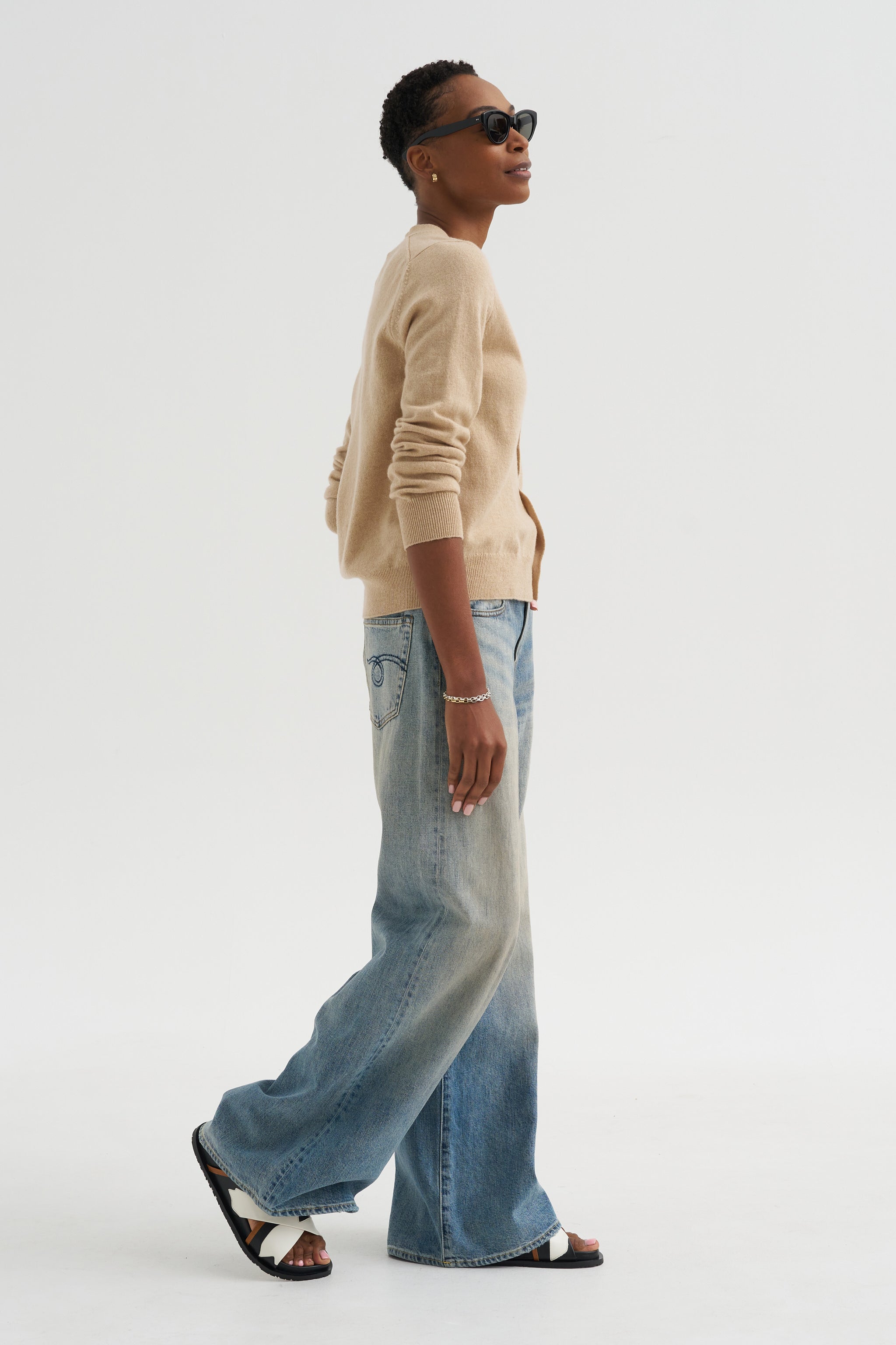 D'arcy Flare Jean, Rivington Blue – Kick Pleat