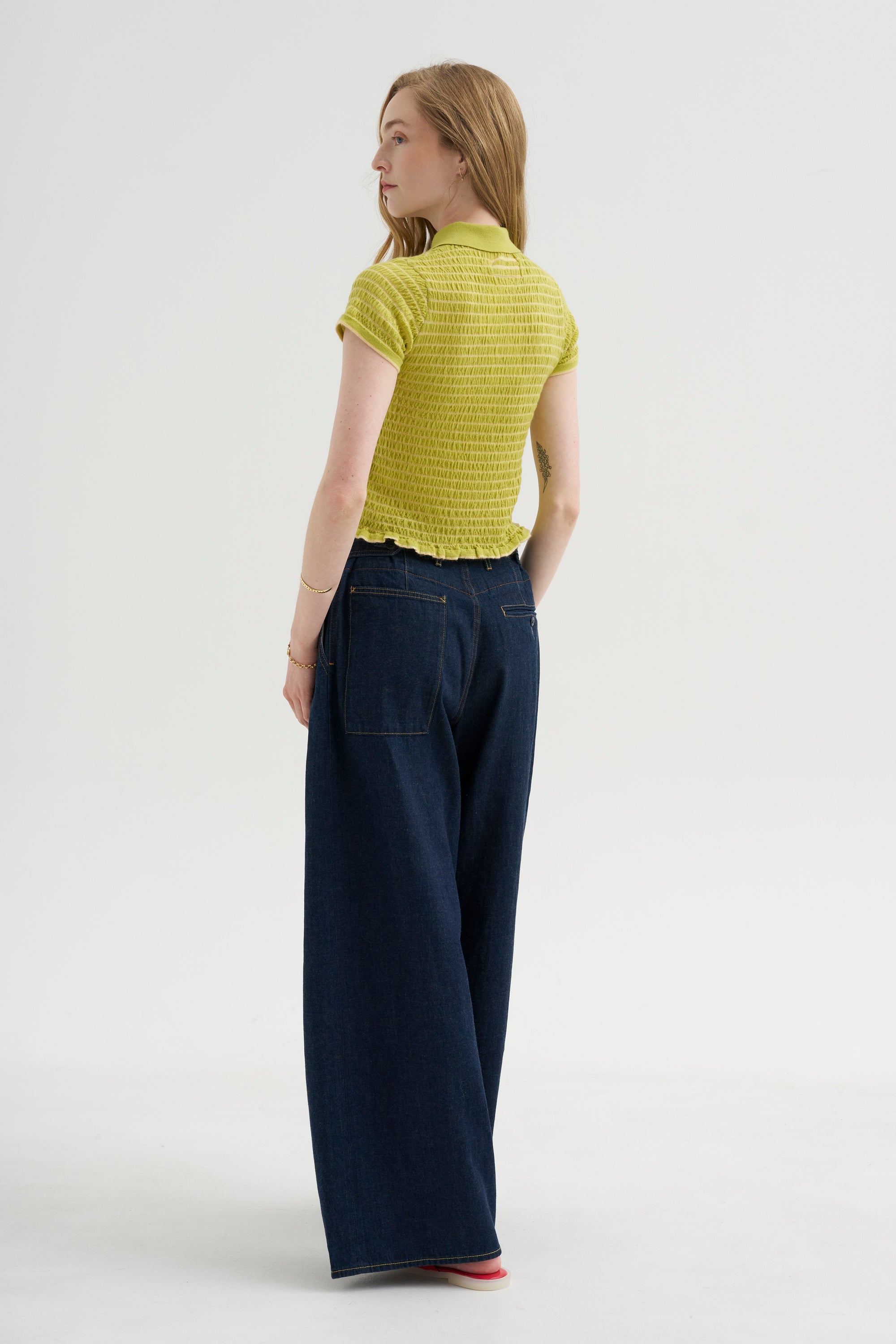 Triple Pleat Jean, Rinse Selvedge Indigo