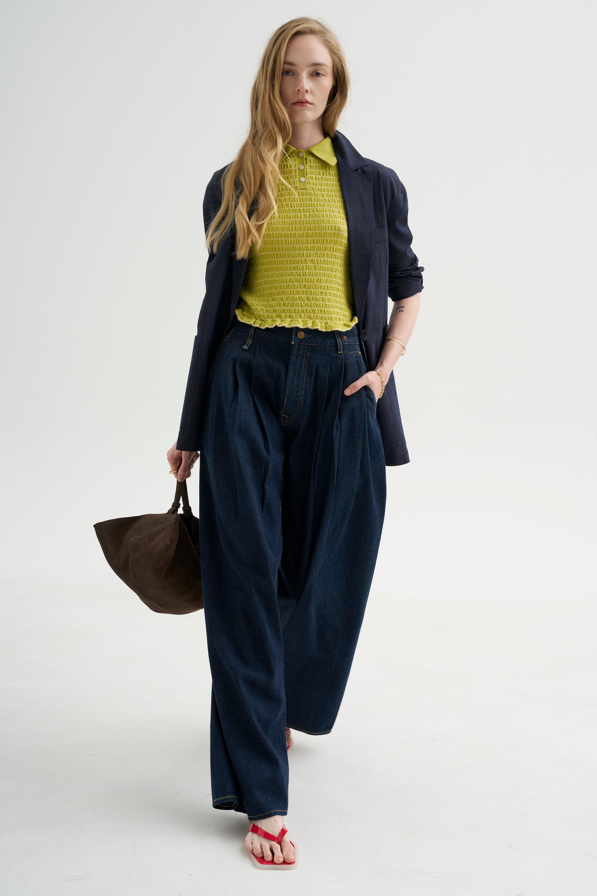 Triple Pleat Jean, Rinse Selvedge Indigo