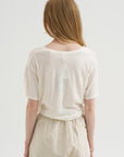 Twisted Front Tee, Ecru