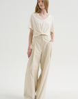 Twisted Front Tee, Ecru