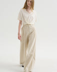 Twisted Front Tee, Ecru