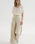 Twisted Front Tee, Ecru