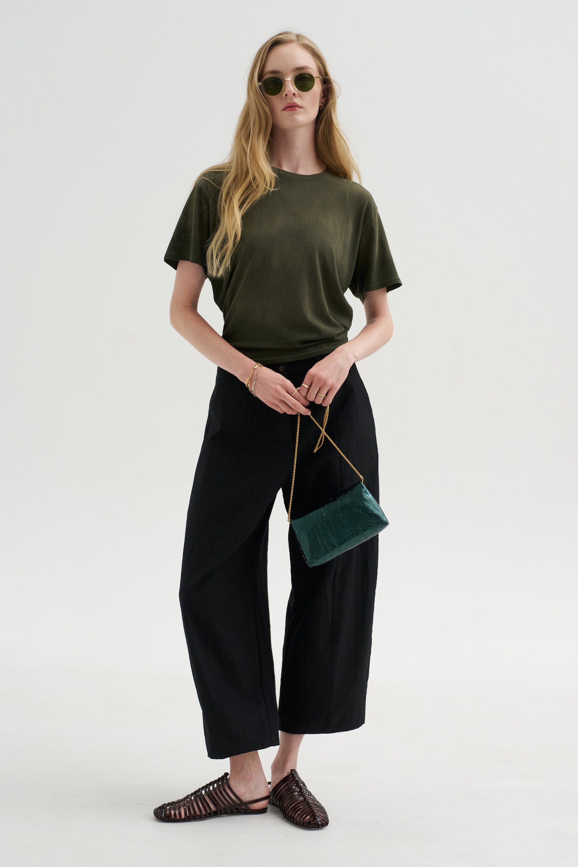 Tight Waist Tee, Washed Olive