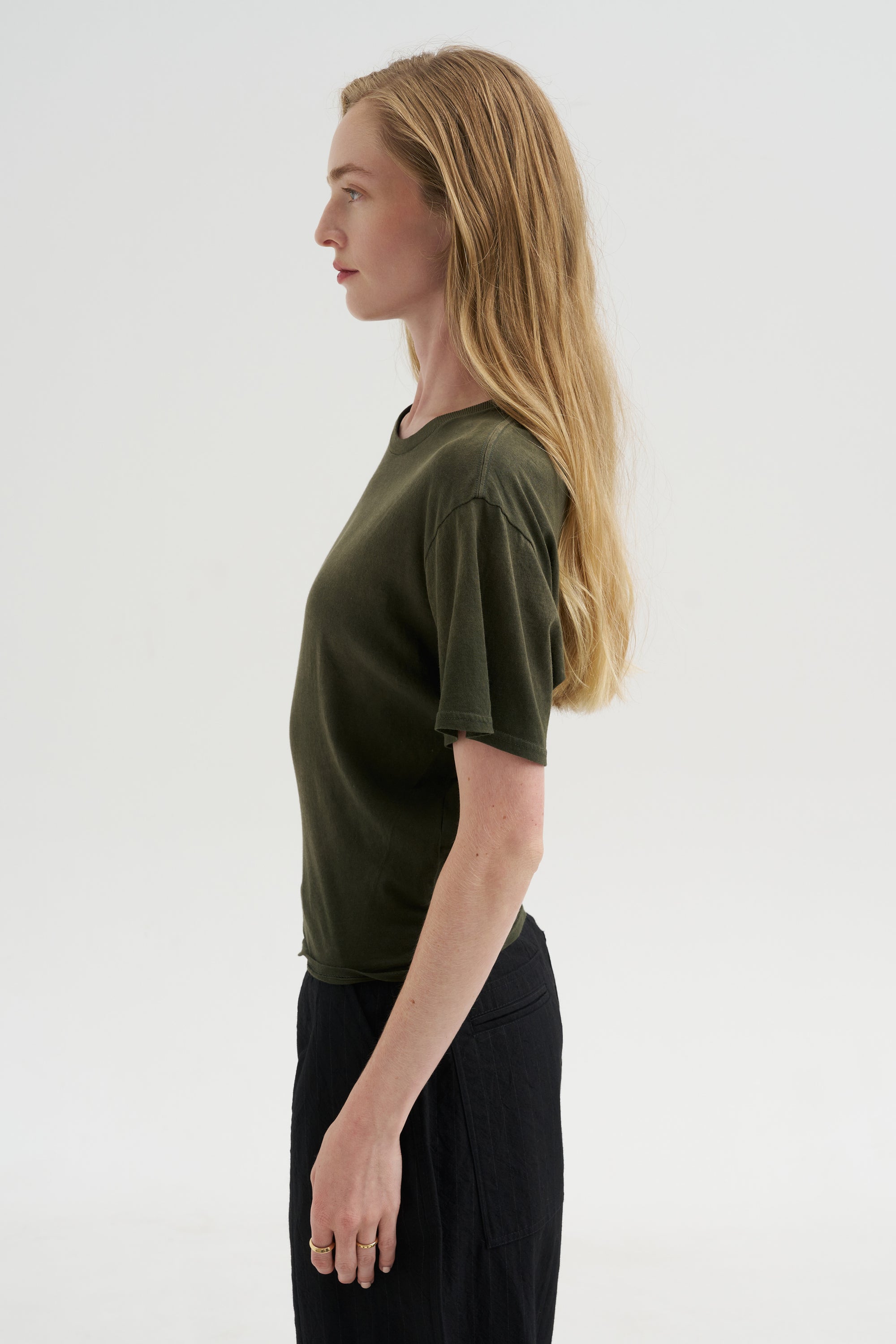 Tight Waist Tee, Washed Olive