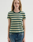 Baby Tee, Yellow Multicolor Stripe