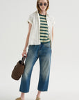 Baby Tee, Yellow Multicolor Stripe
