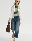 Baby Tee, Yellow Multicolor Stripe