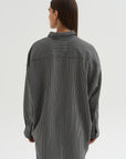 Pre-Order • Drop Neck Shirt, Black & White Stripes
