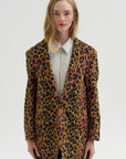 Oversized Ragged Blazer, Leopard