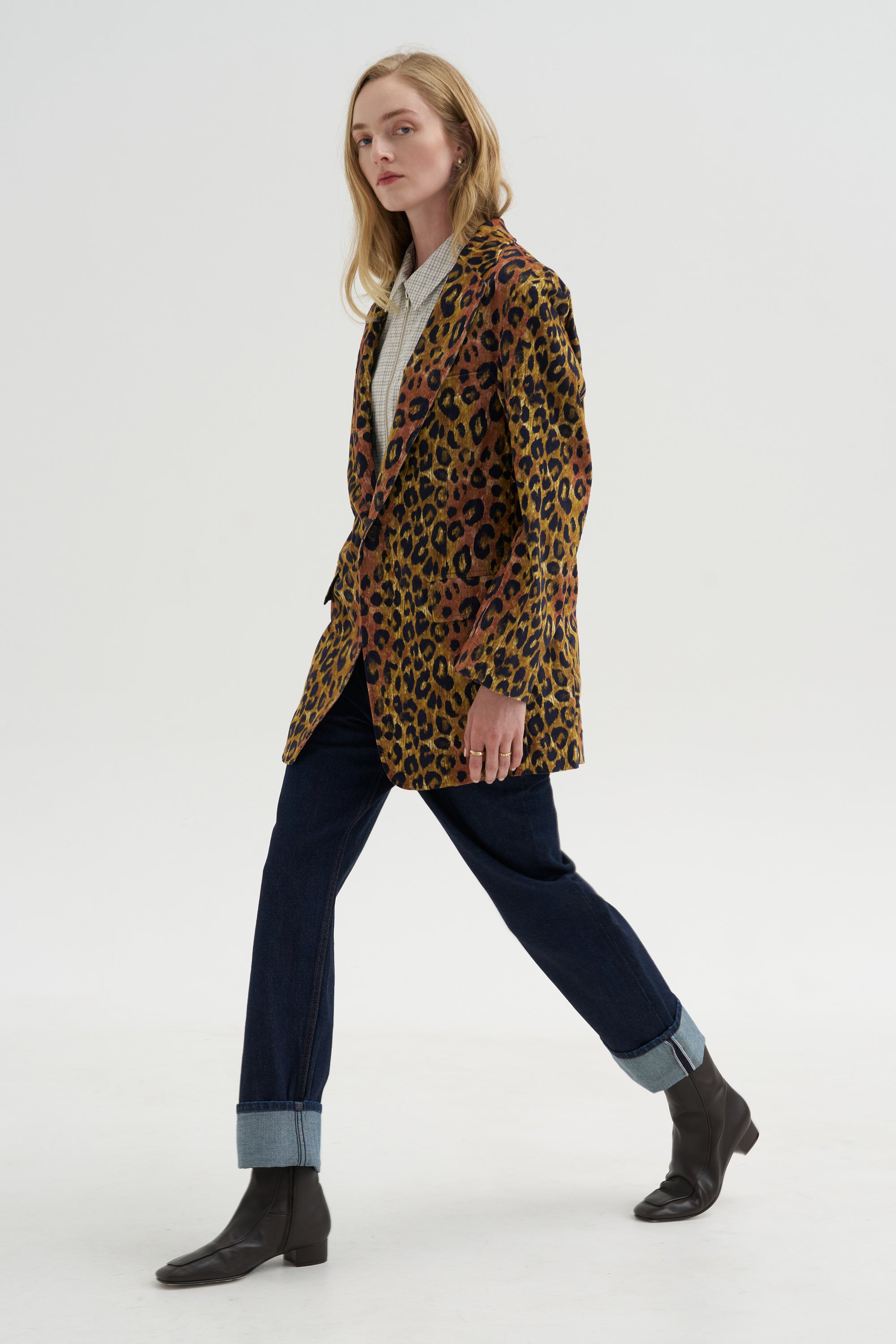 Oversized Ragged Blazer, Leopard