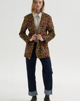 Oversized Ragged Blazer, Leopard