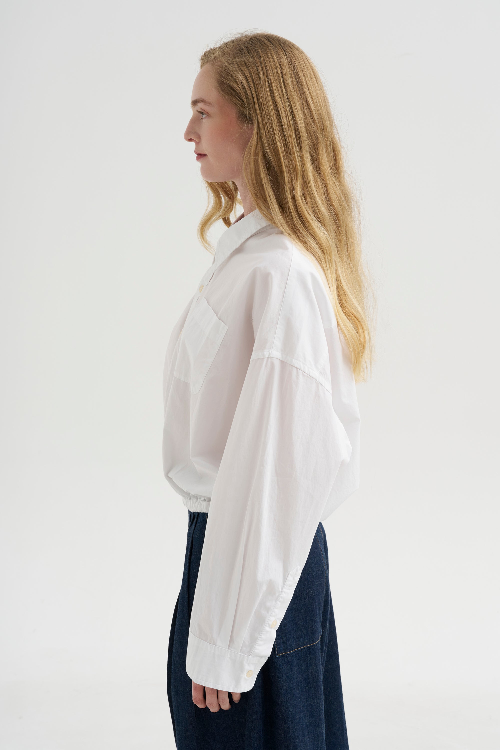 Crossover Bubble Shirt, White