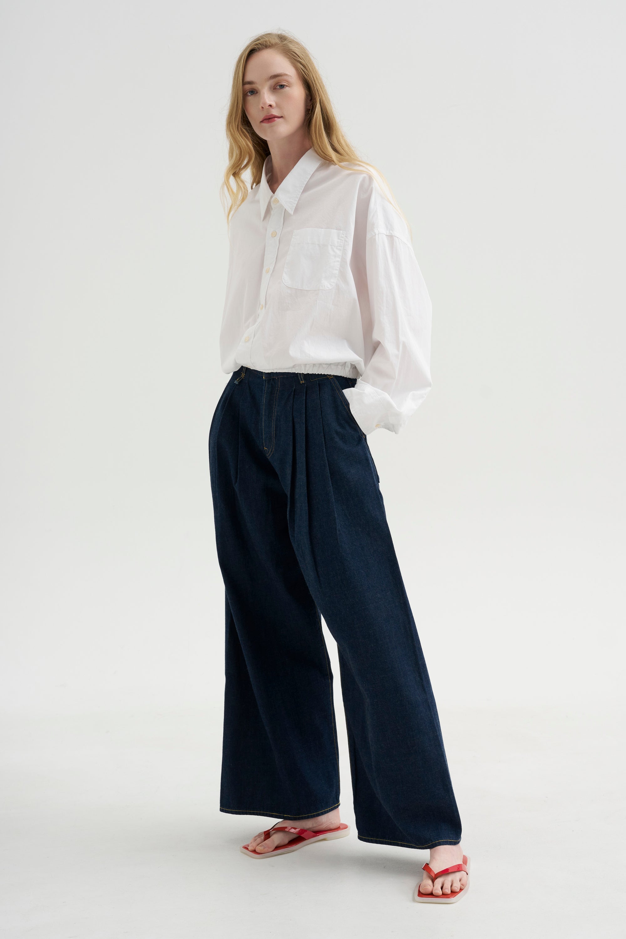 Crossover Bubble Shirt, White