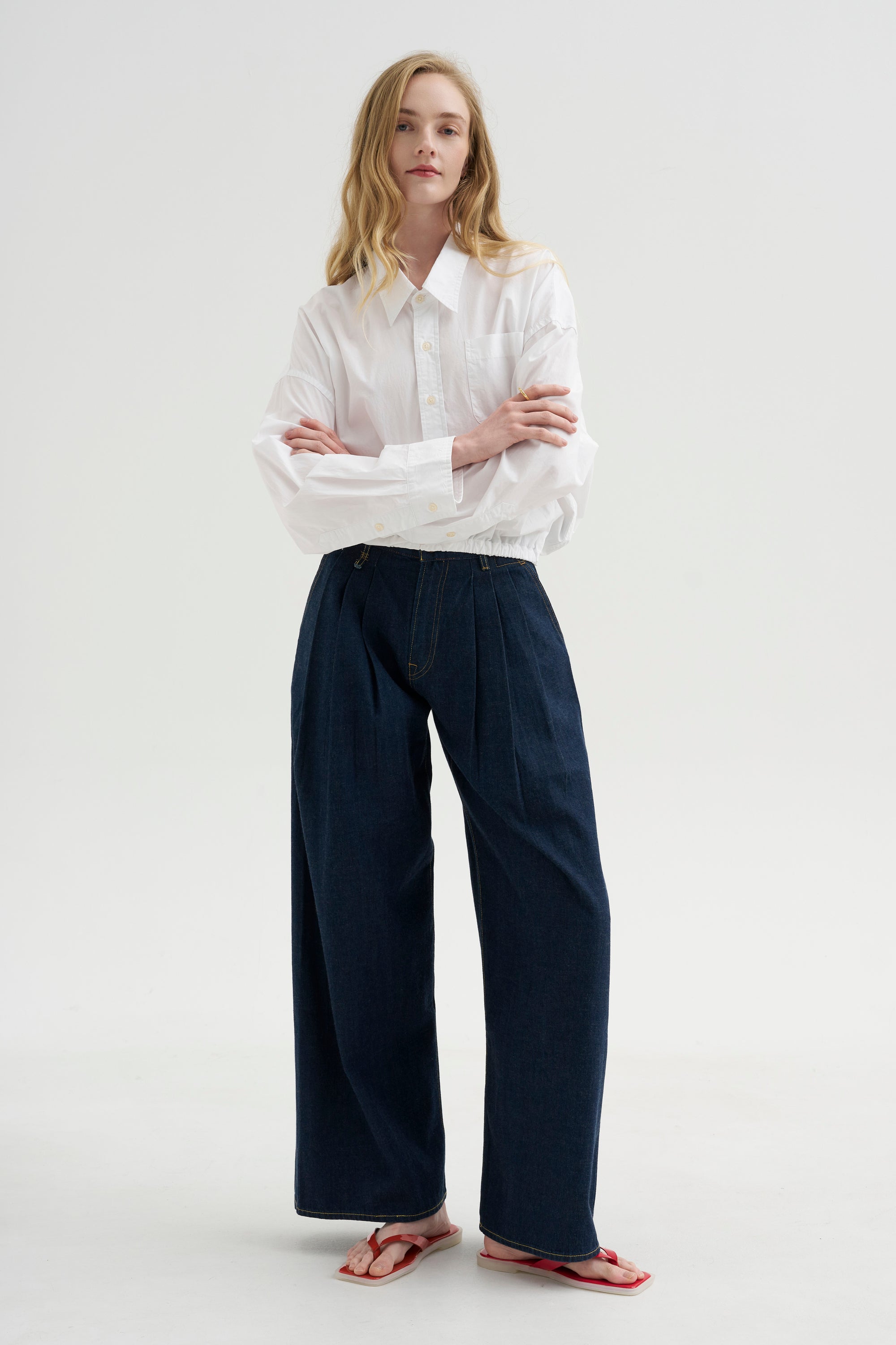 Crossover Bubble Shirt, White