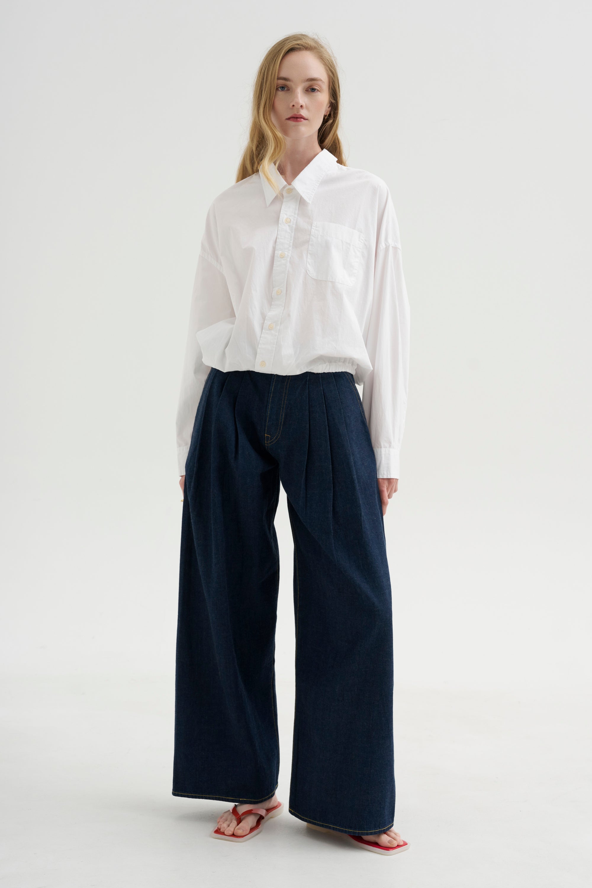 Crossover Bubble Shirt, White