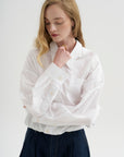 Crossover Bubble Shirt, White