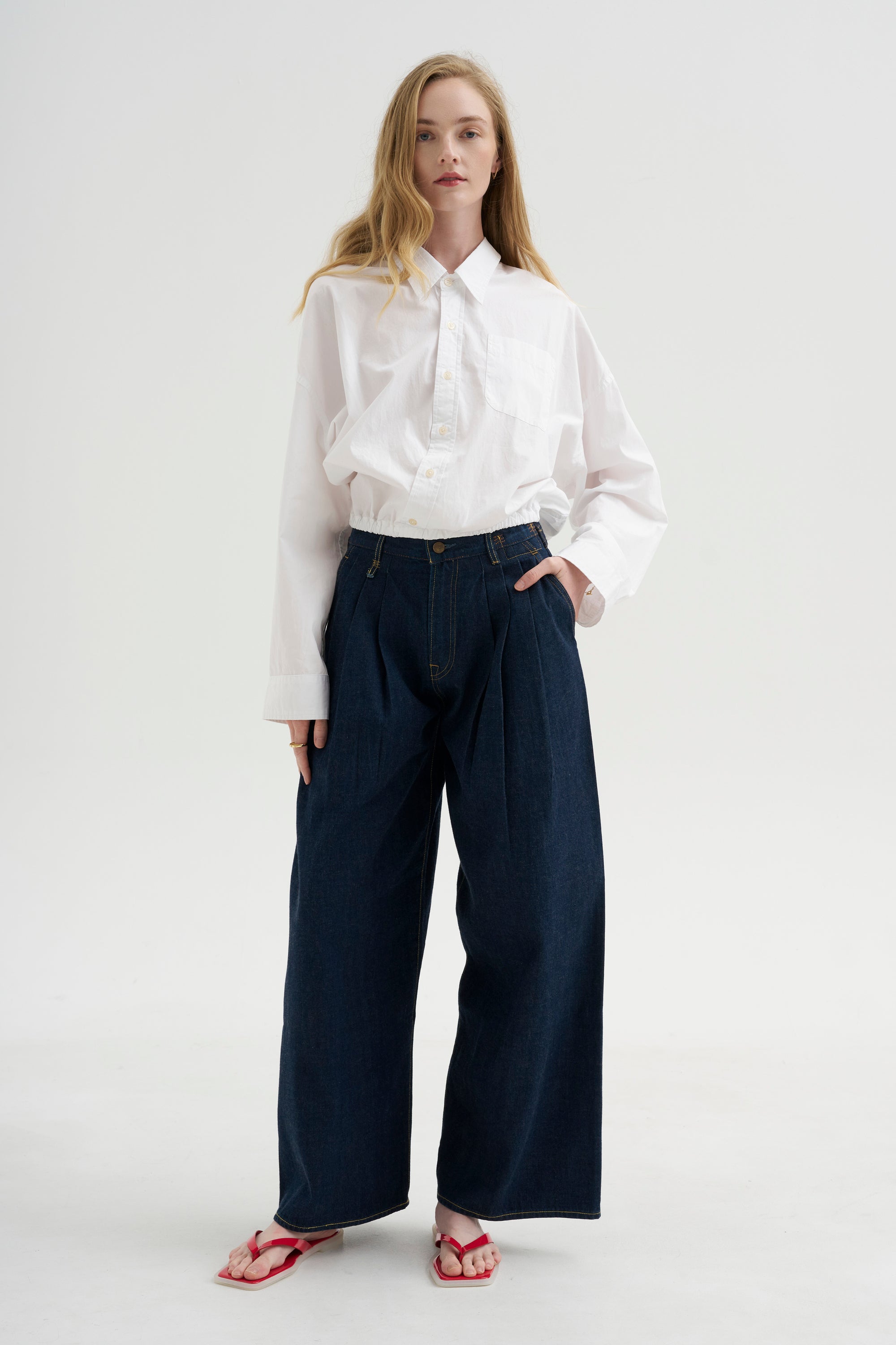 Crossover Bubble Shirt, White