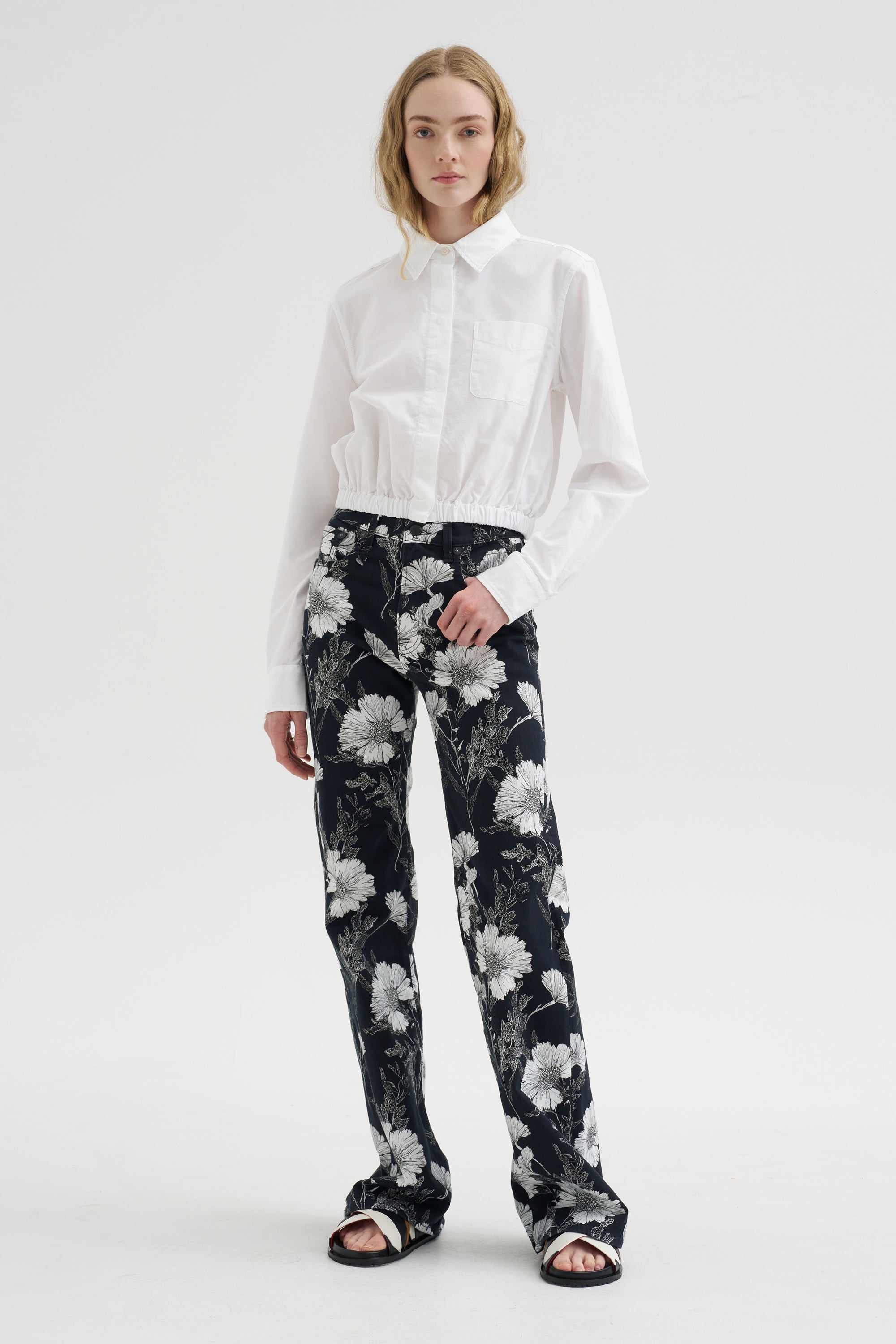 Cropped Boxy Shirt, White