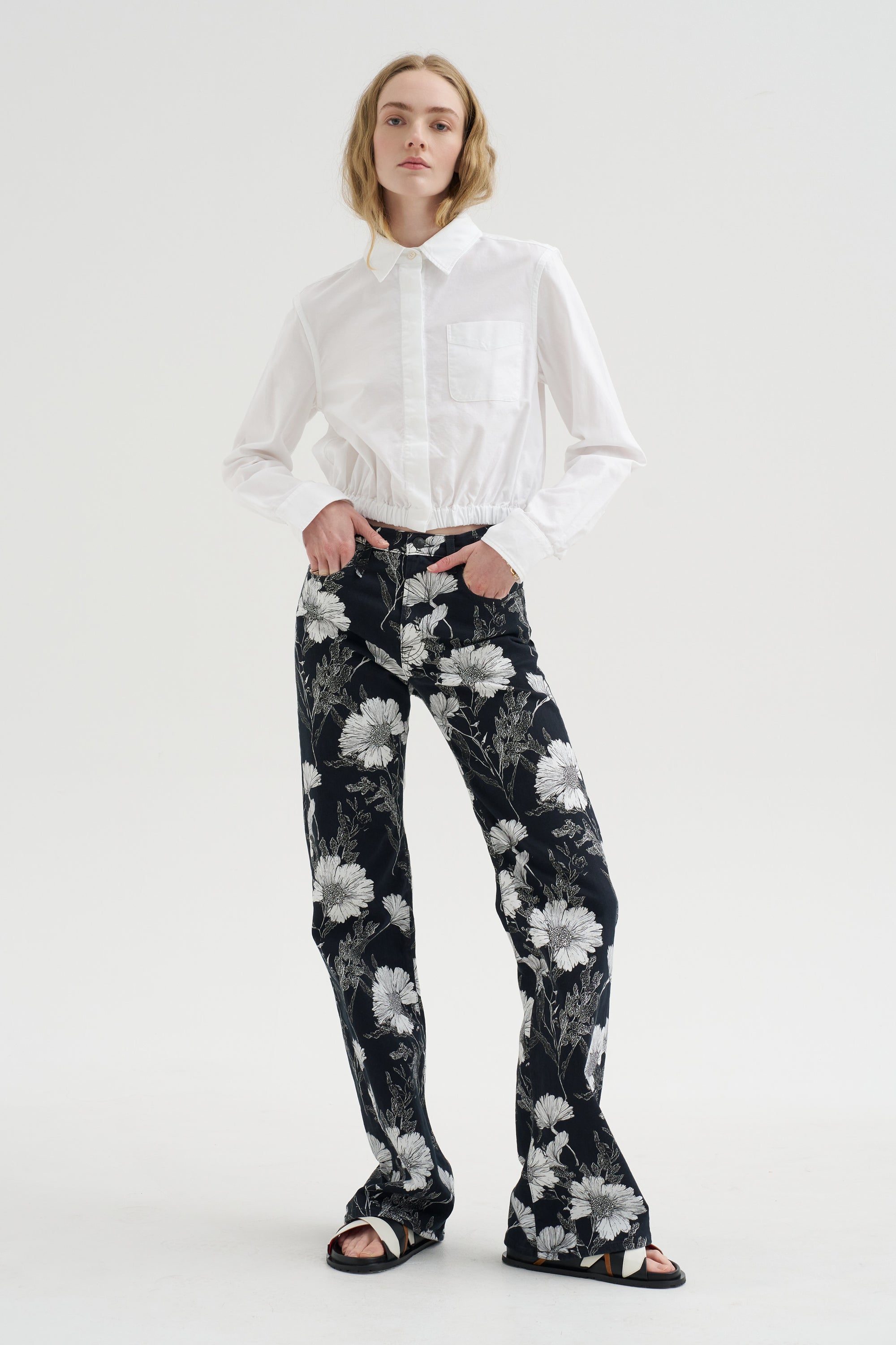 Cropped Boxy Shirt, White