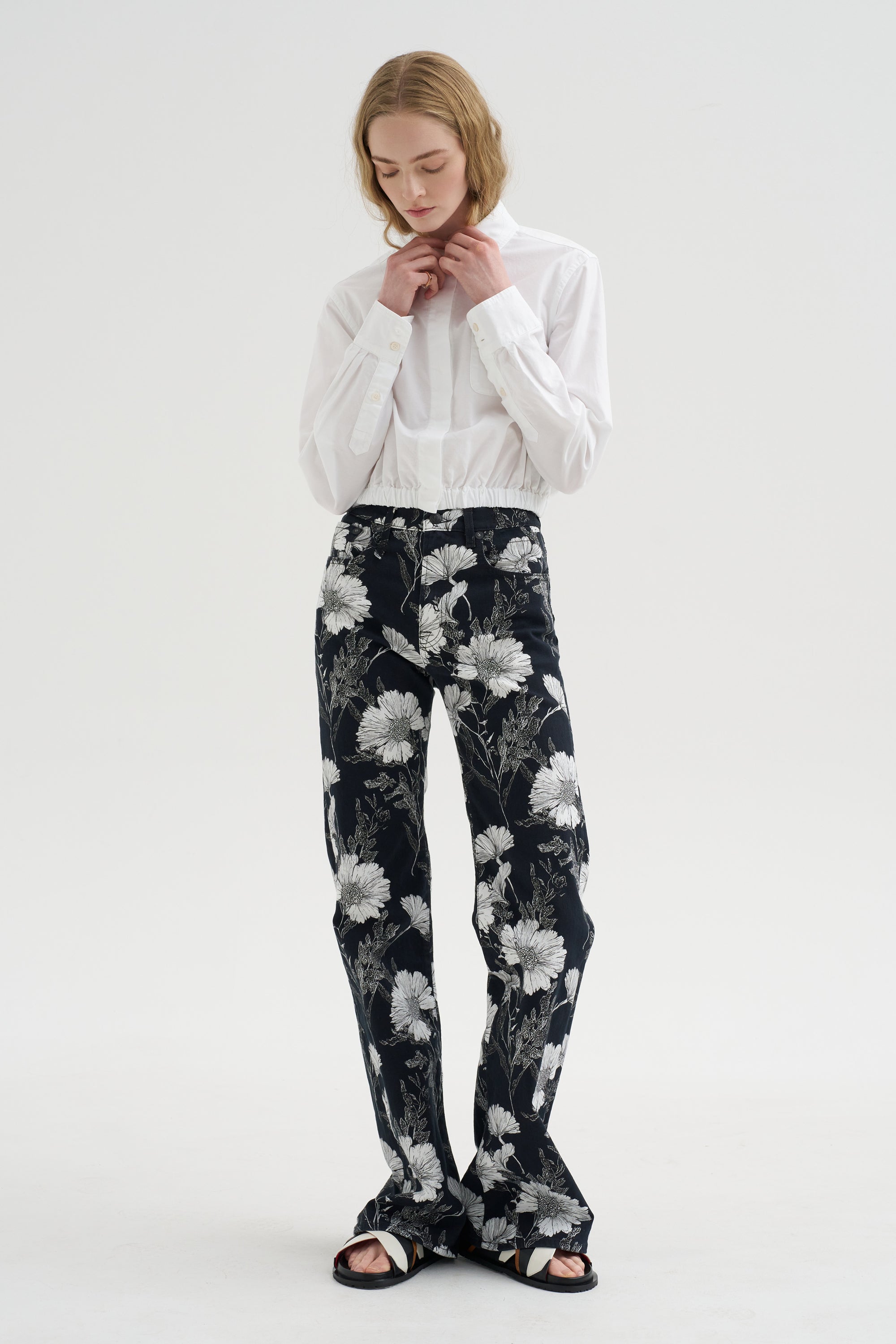 Cropped Boxy Shirt, White